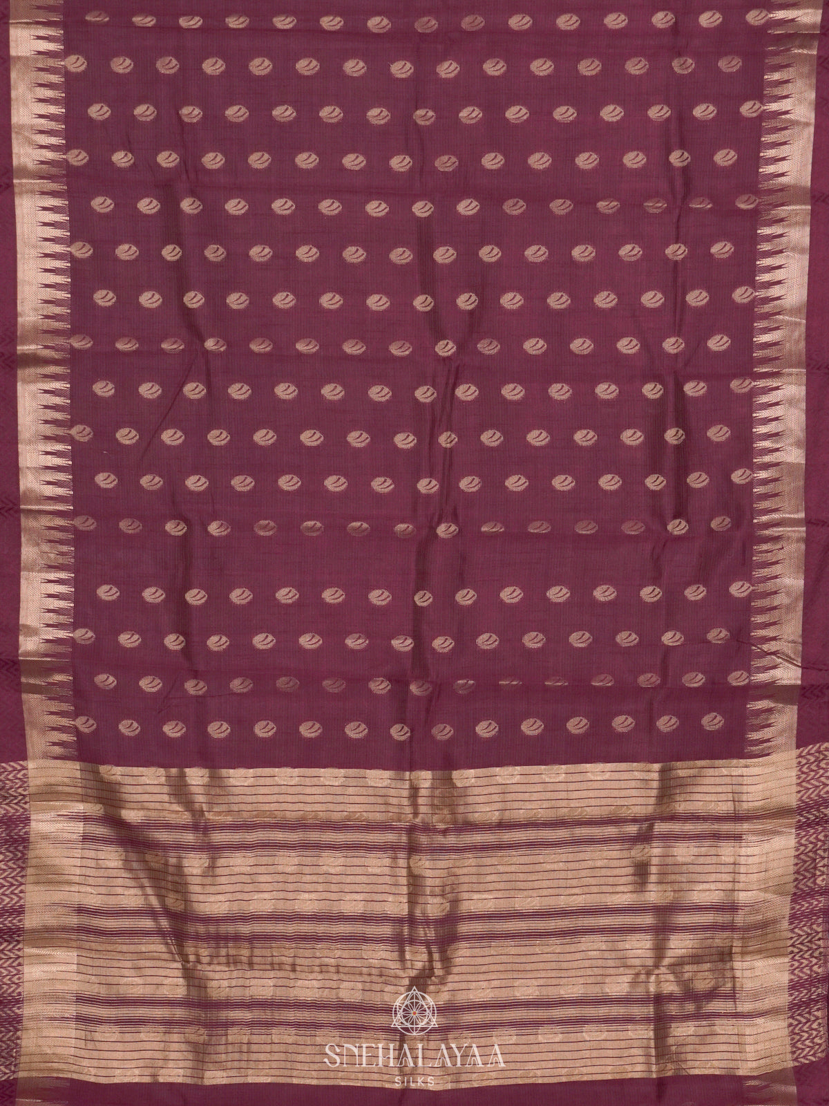 Wine Raw Silk Saree