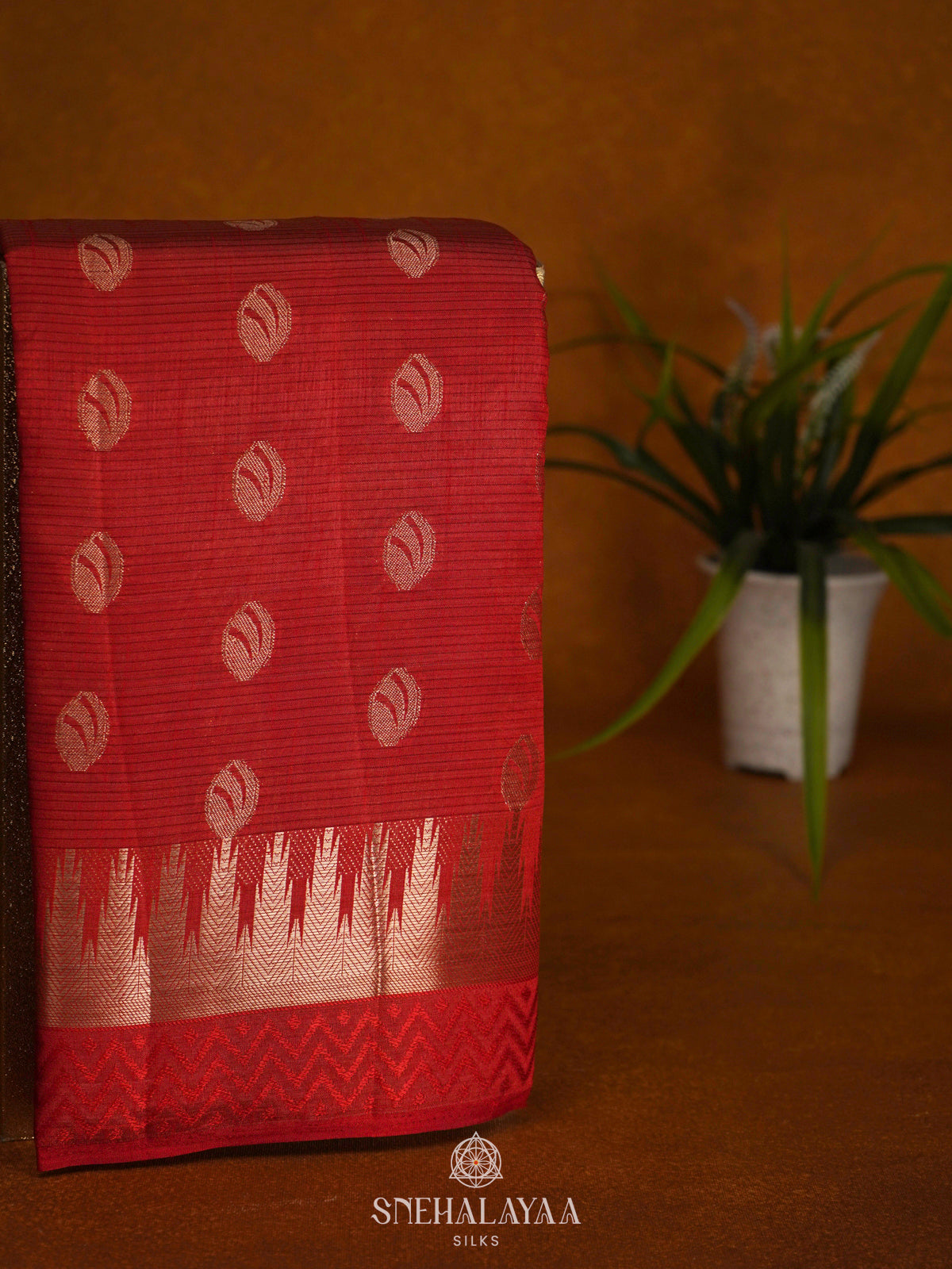 Red Raw Silk Saree