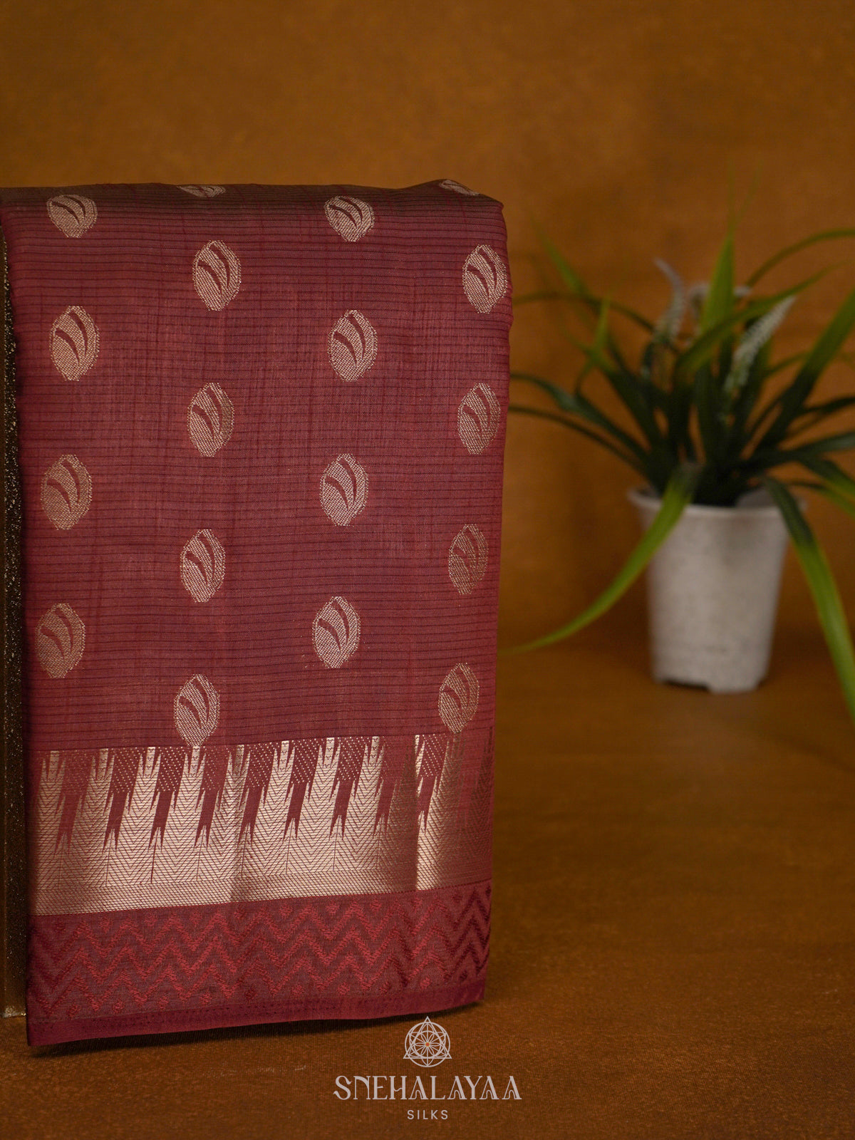 Brown Raw Silk Saree
