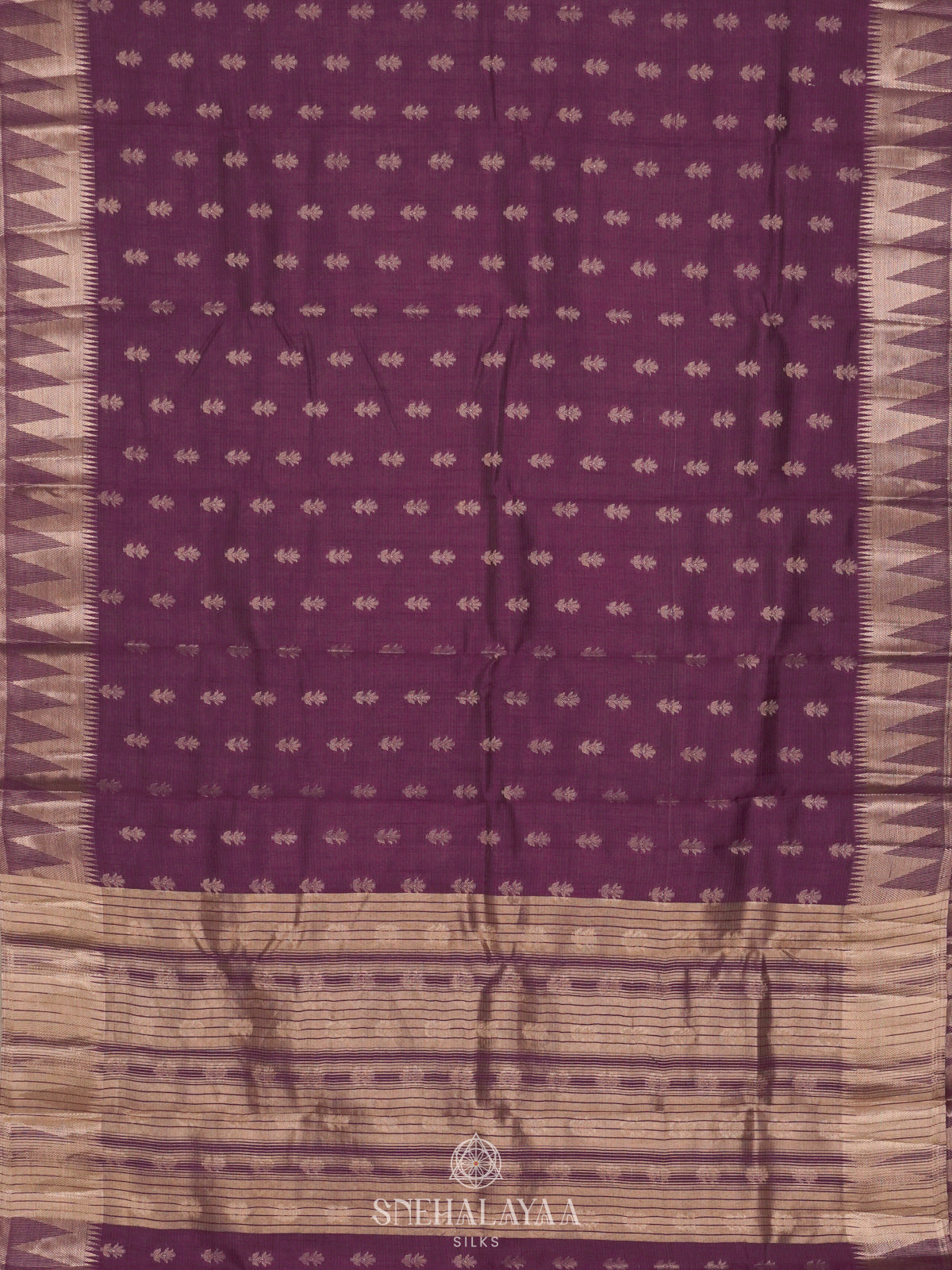 Wine Raw Silk Saree