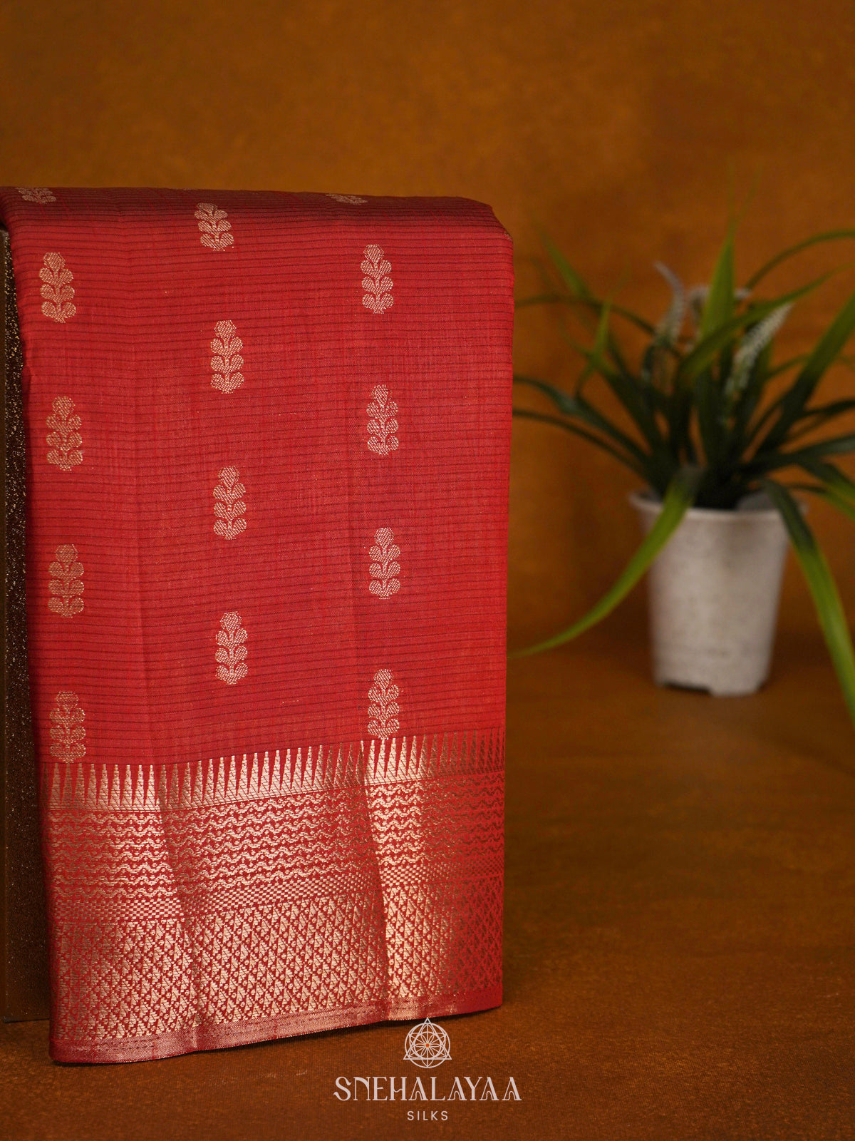 Red Raw Silk Saree