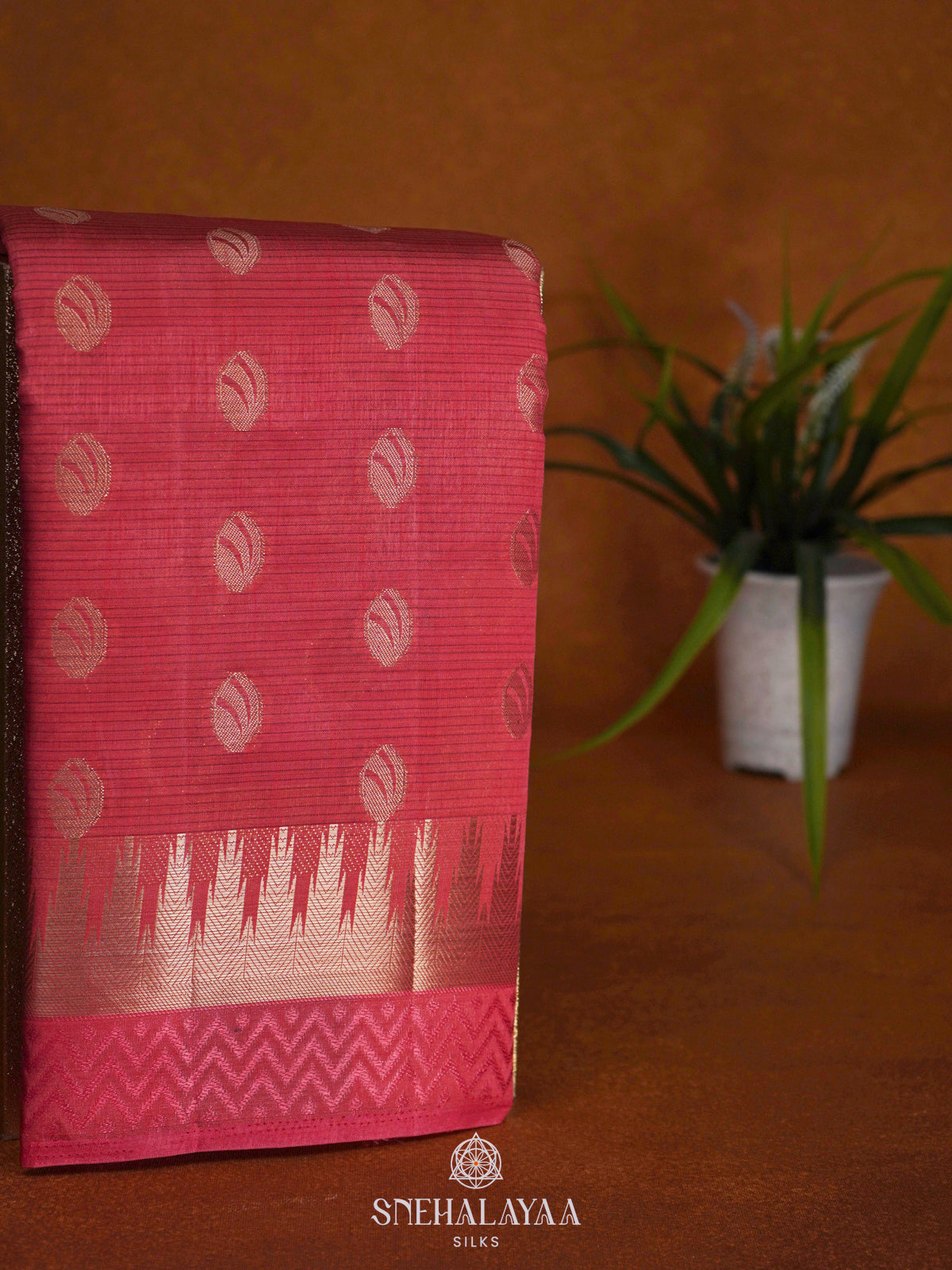 Pink Raw Silk Saree