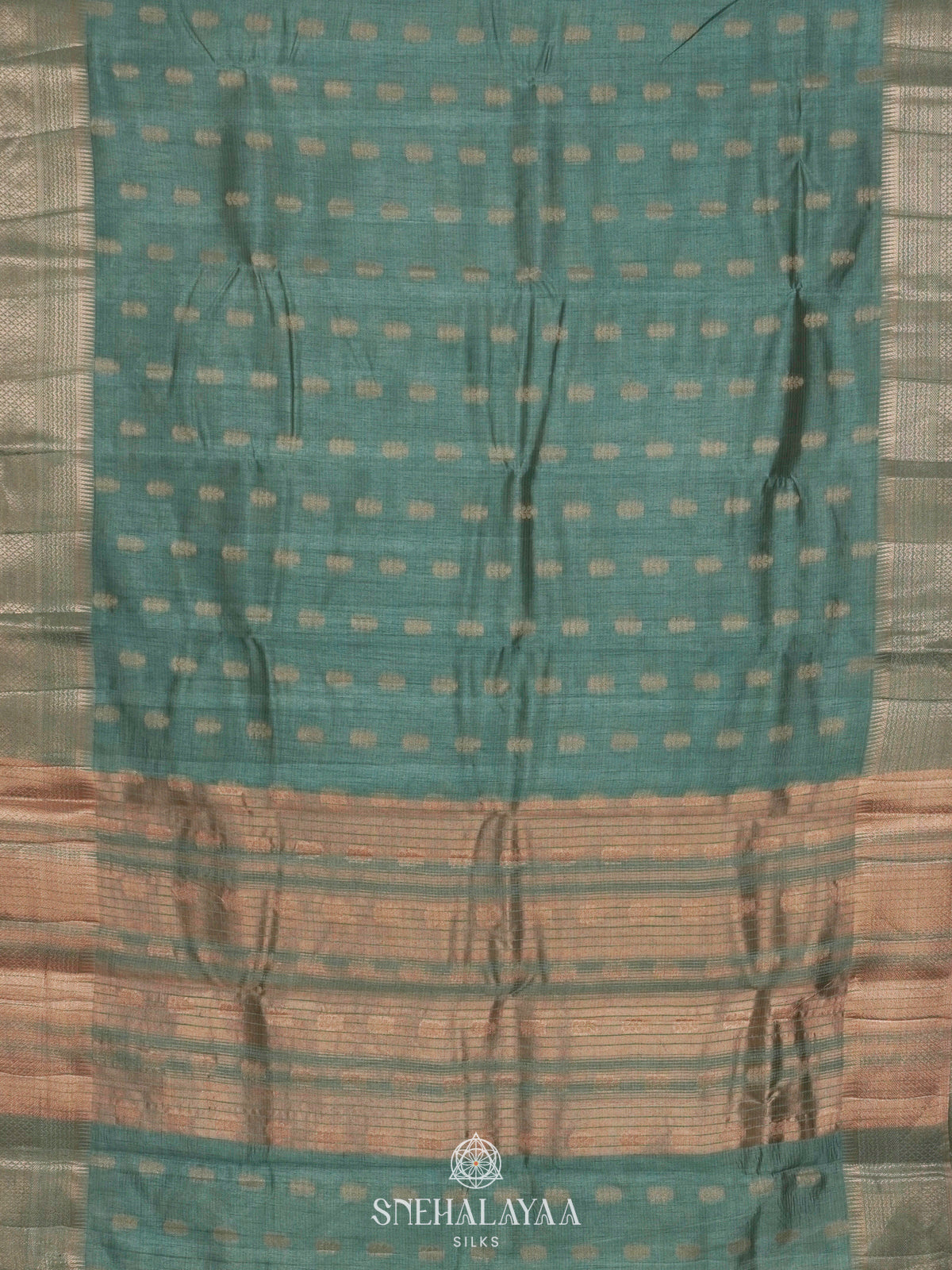 Mint Green Raw Silk Saree