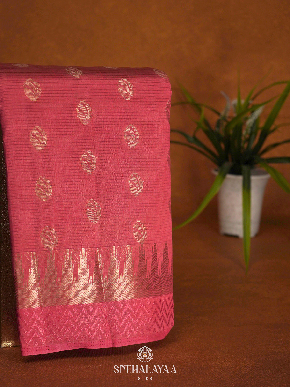 Pink Raw Silk Saree
