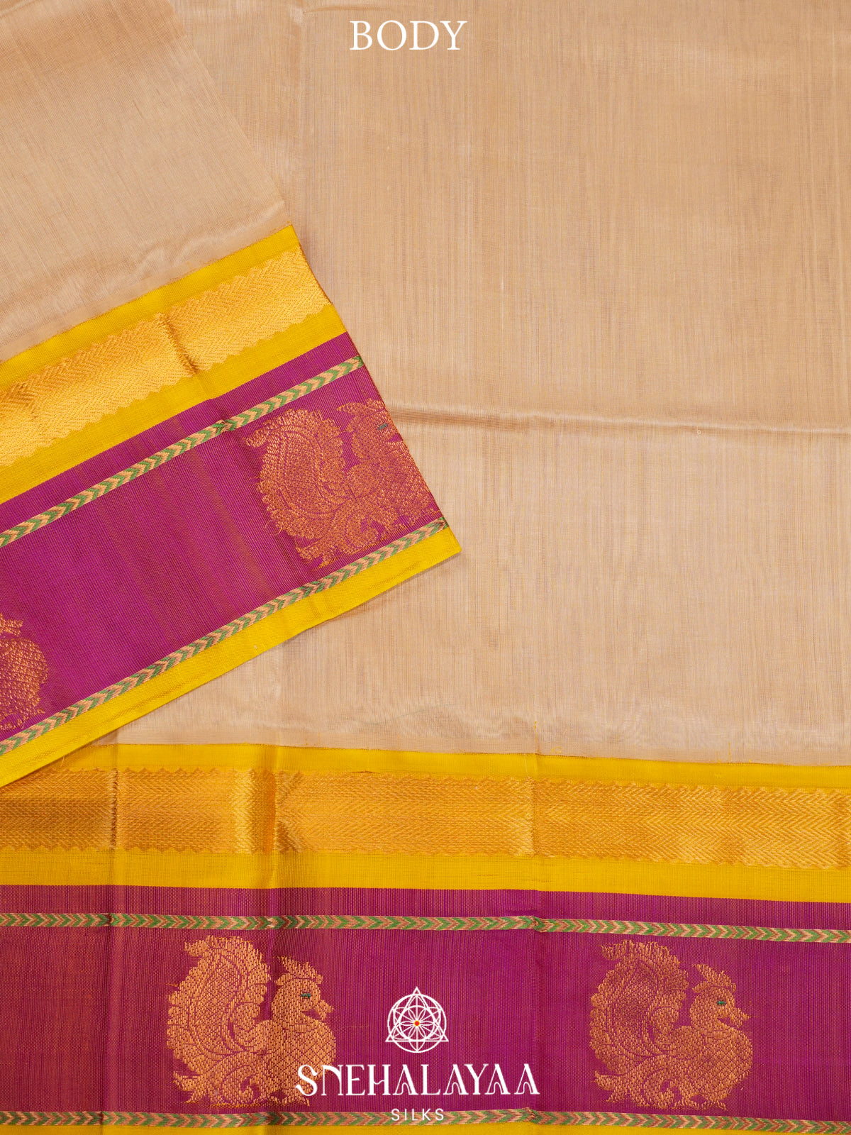 Cream Kanchi Silk Cotton Saree