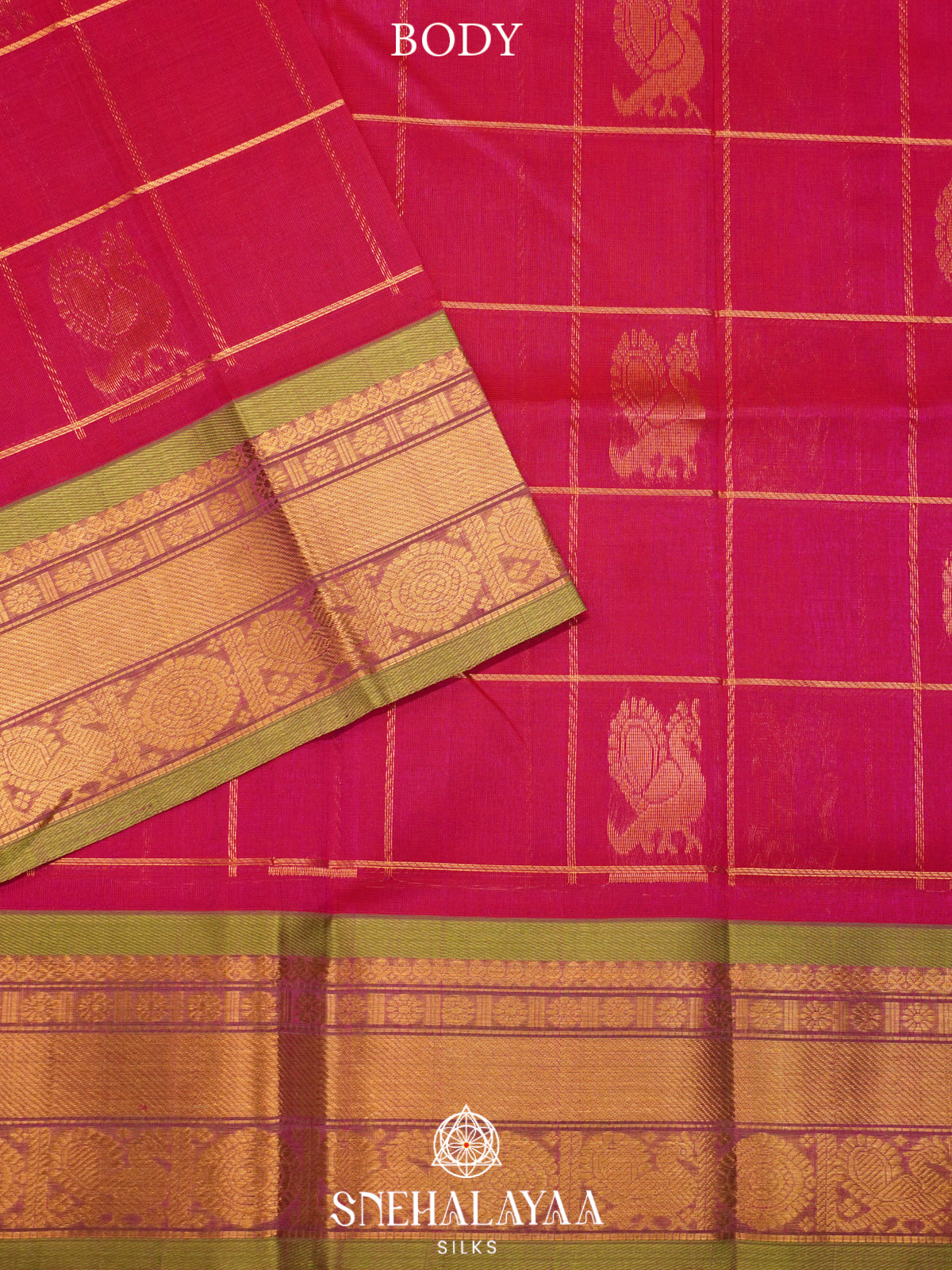 Pink  Kanchi Silk Cotton Saree