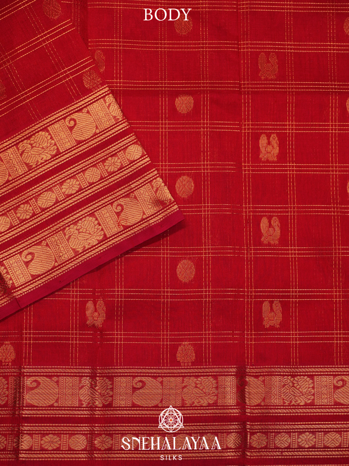 Red Kanchi Silk Cotton Saree