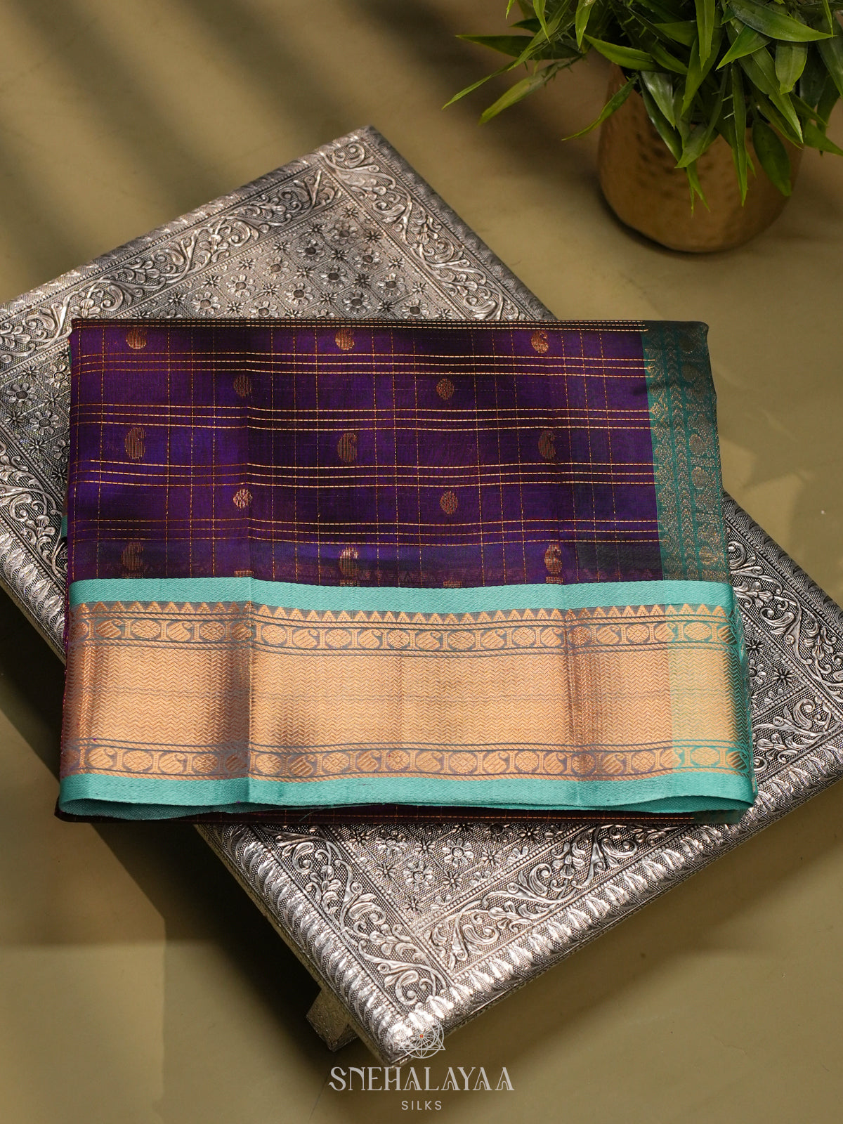 Magenta Kanchi Silk Cotton Saree