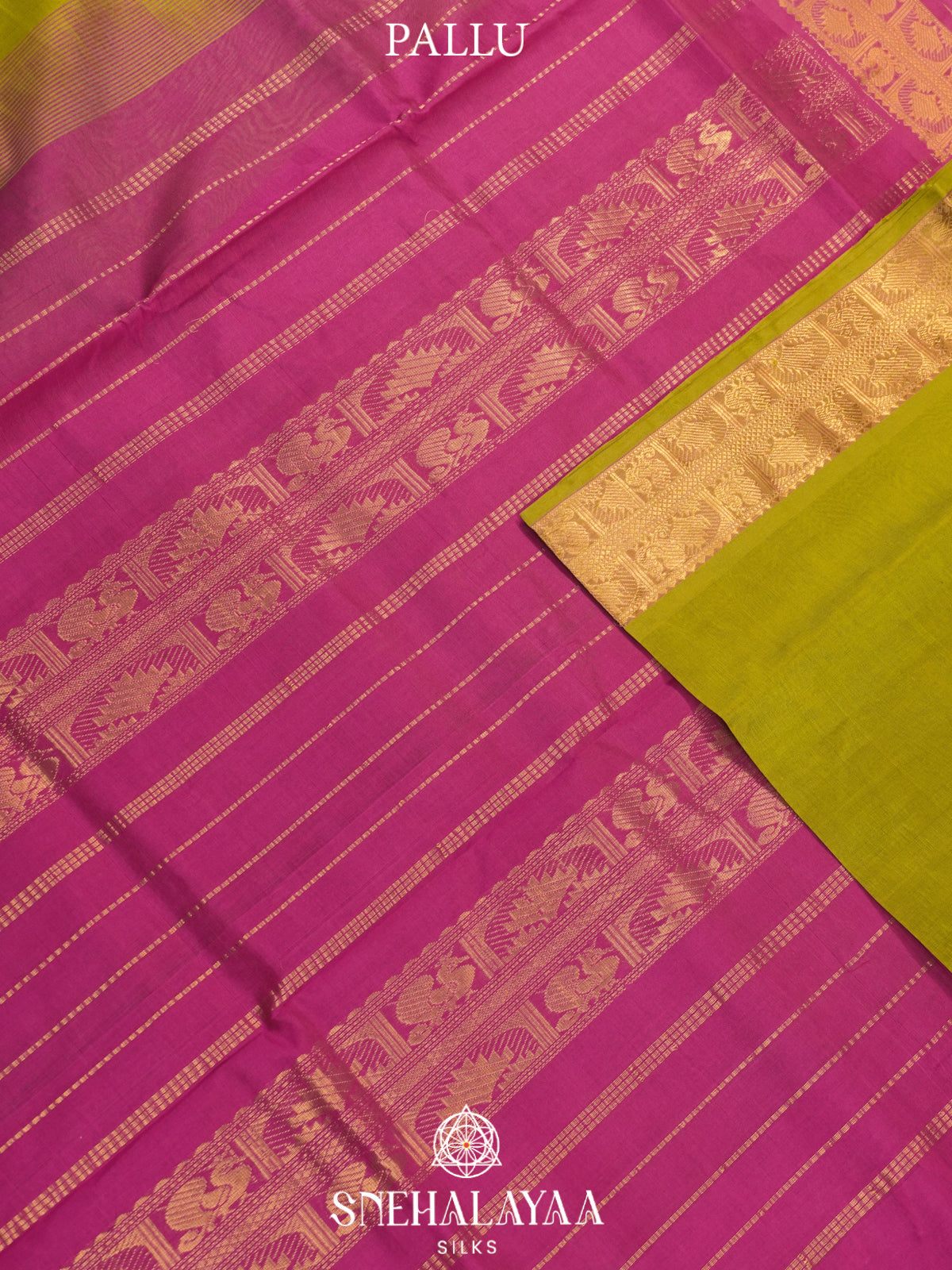 Lime Green Kanchi Silk Cotton Saree