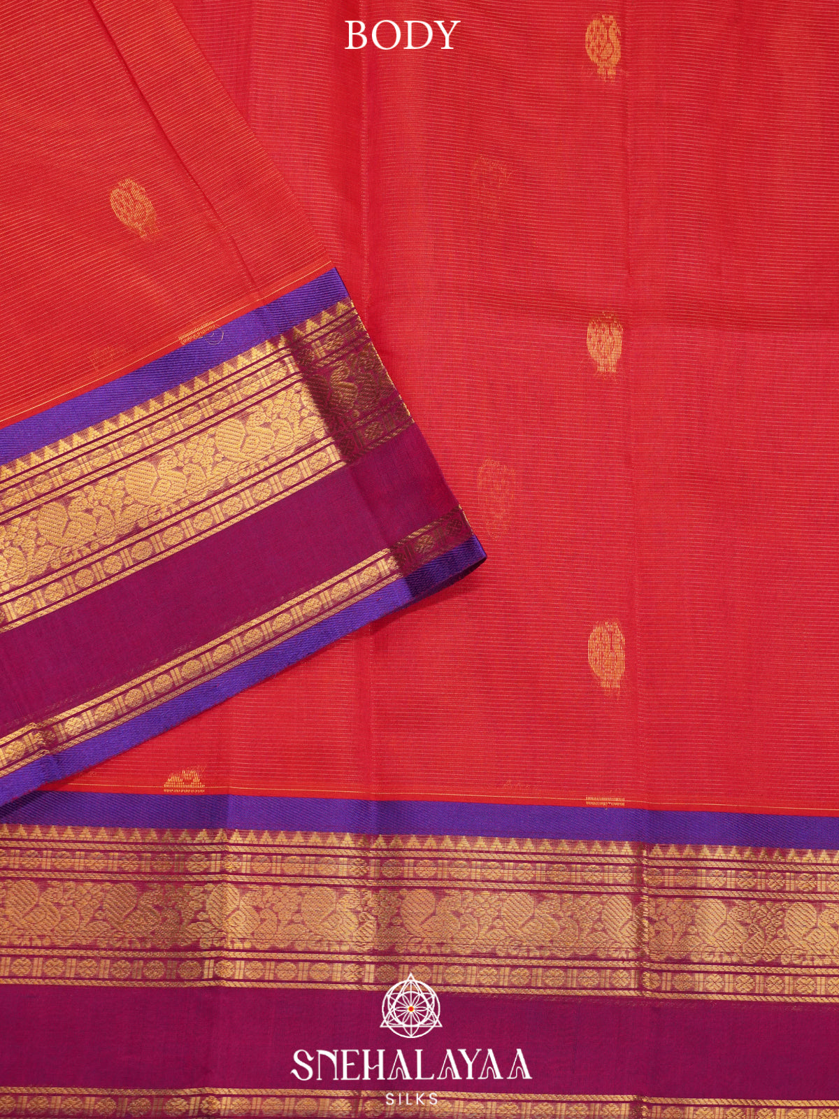 Ruby Red Kanchi Silk Cotton Saree