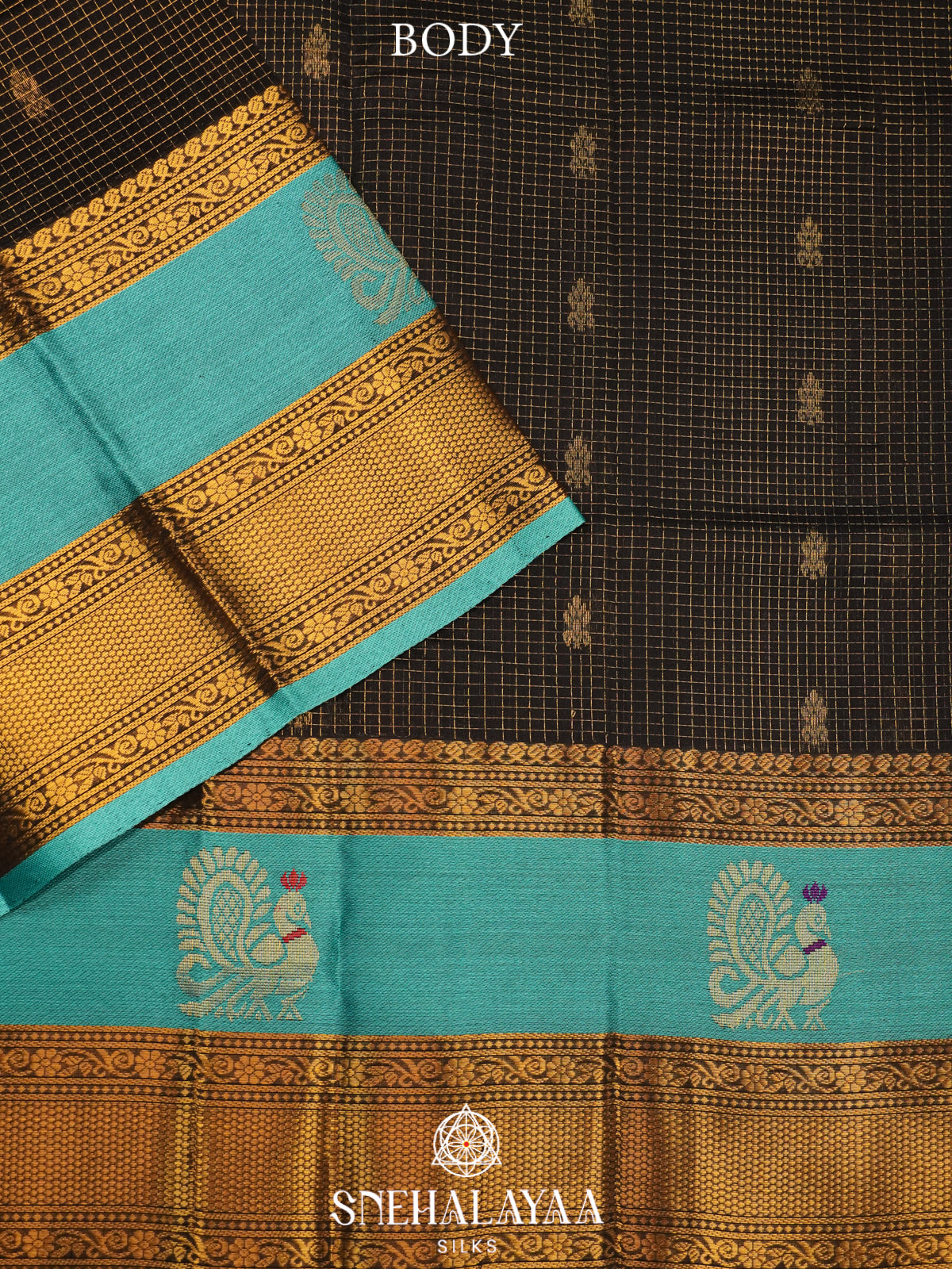 Black Kanchi Silk Cotton Saree