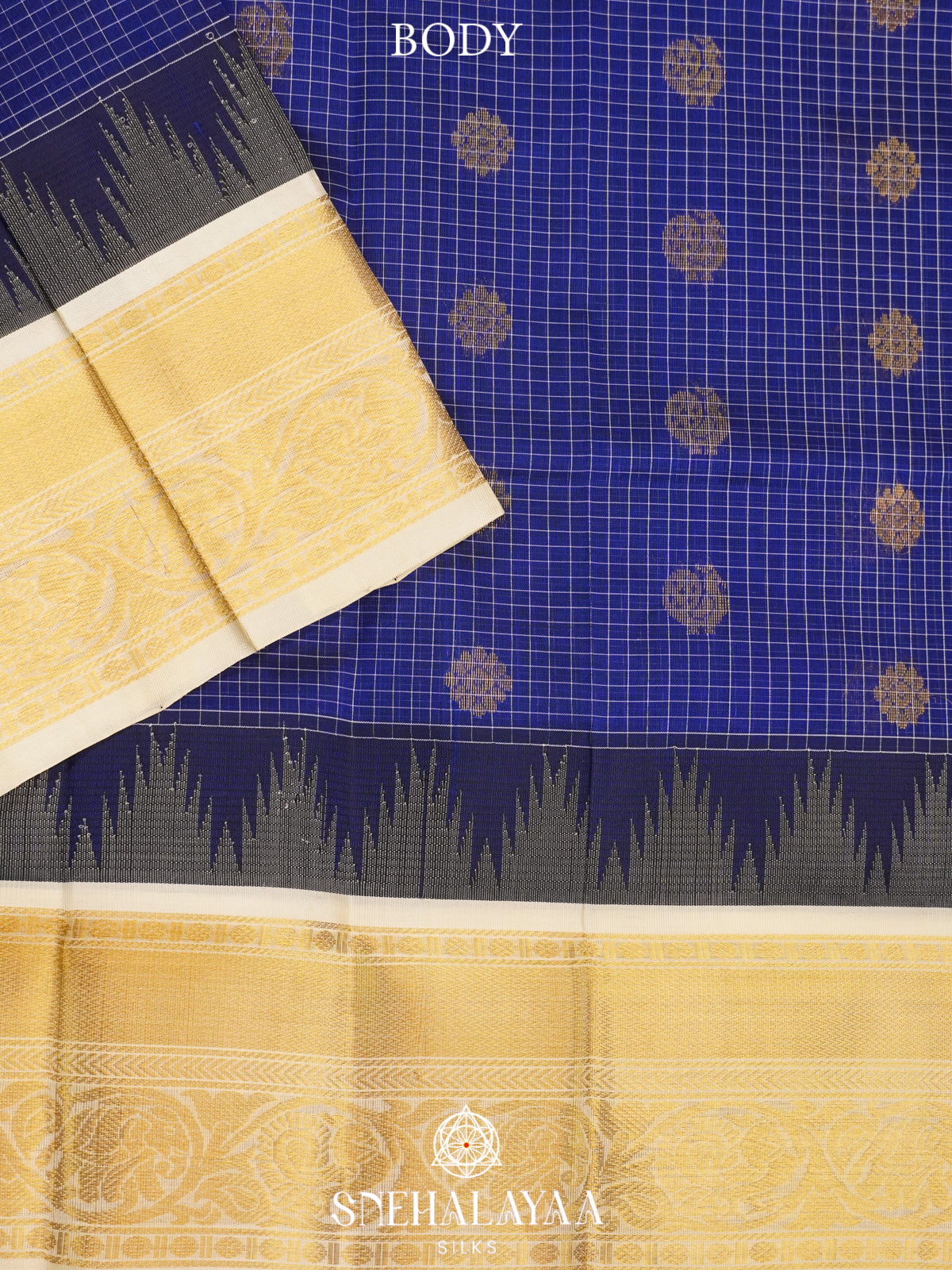Navy Blue Kanchi Silk Cotton Saree