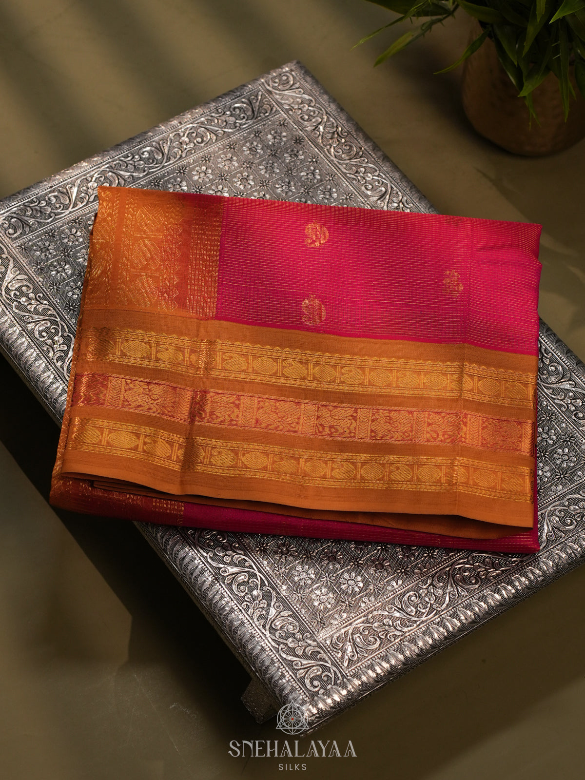Ruby Red Kanchi Silk Cotton Saree