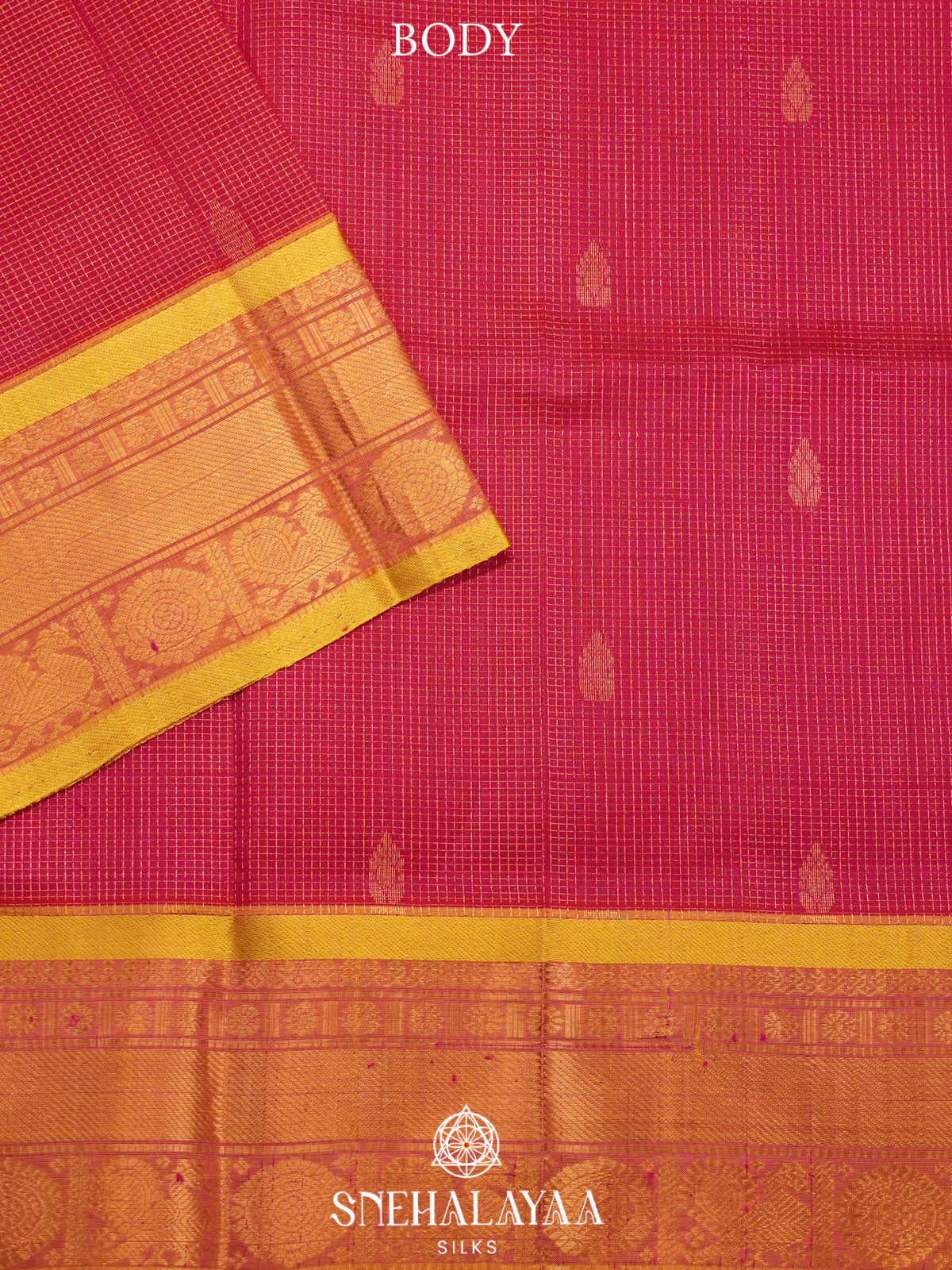 Ruby Red Kanchi Silk Cotton Saree