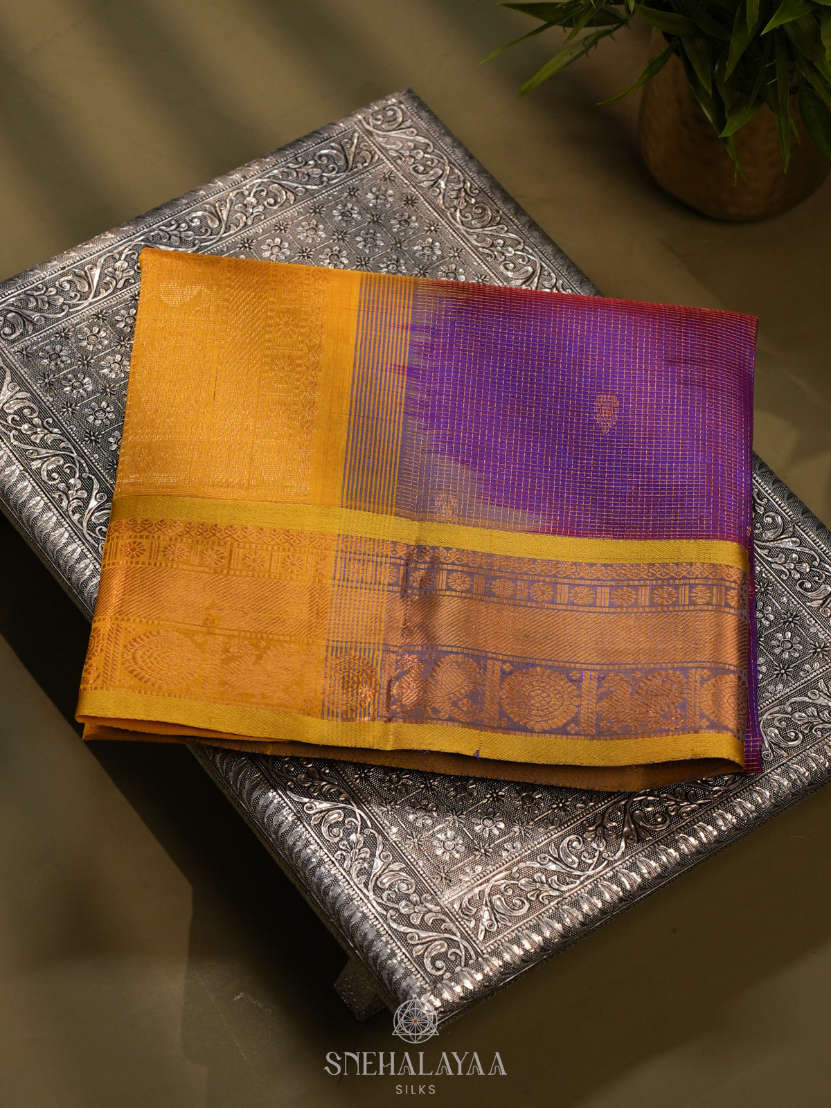 Magenta Purple Kanchi Silk Cotton Saree