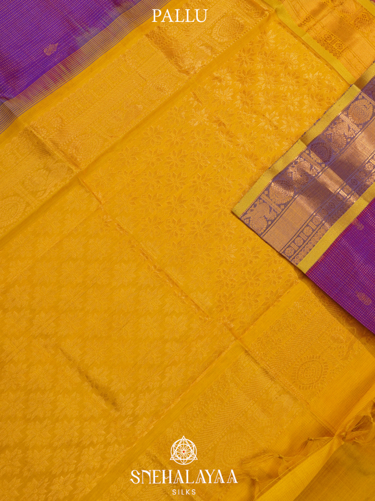 Magenta Purple Kanchi Silk Cotton Saree