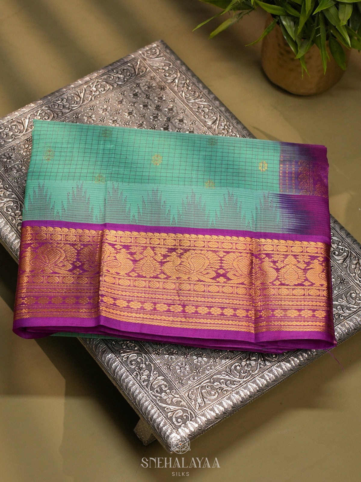 Green Kanchi Silk Cotton Saree