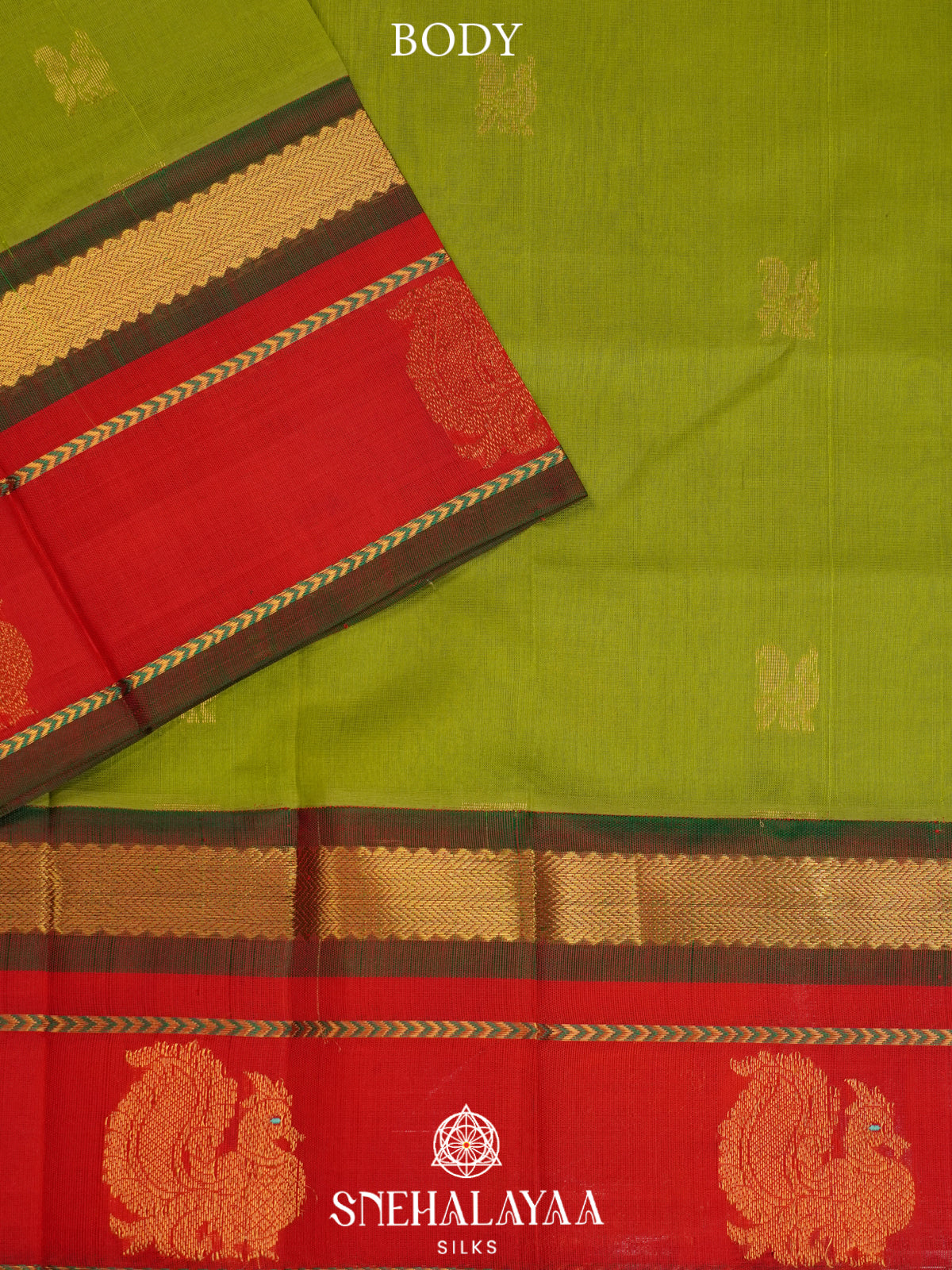 Lime Green Kanchi Silk Cotton Saree
