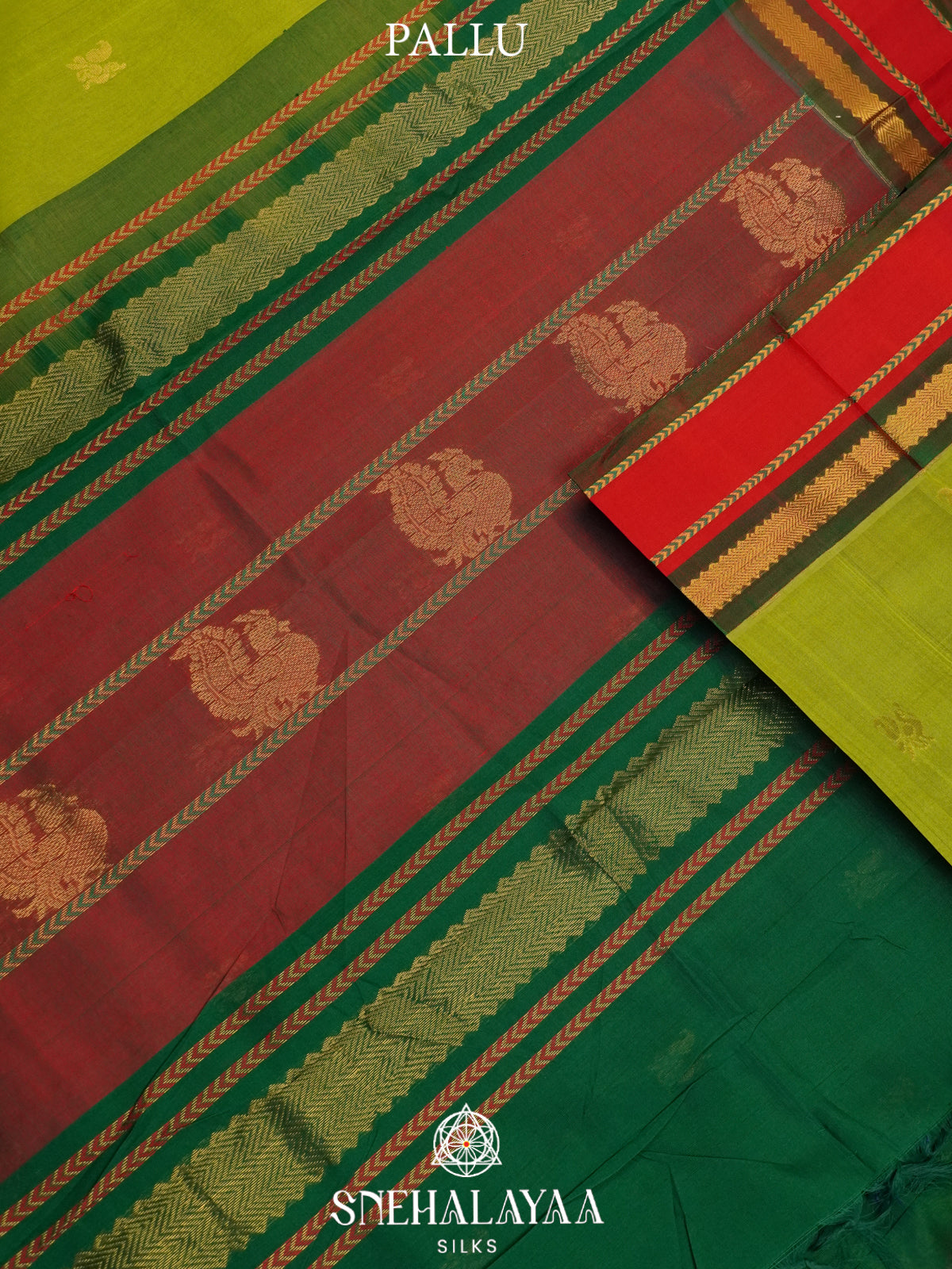 Lime Green Kanchi Silk Cotton Saree