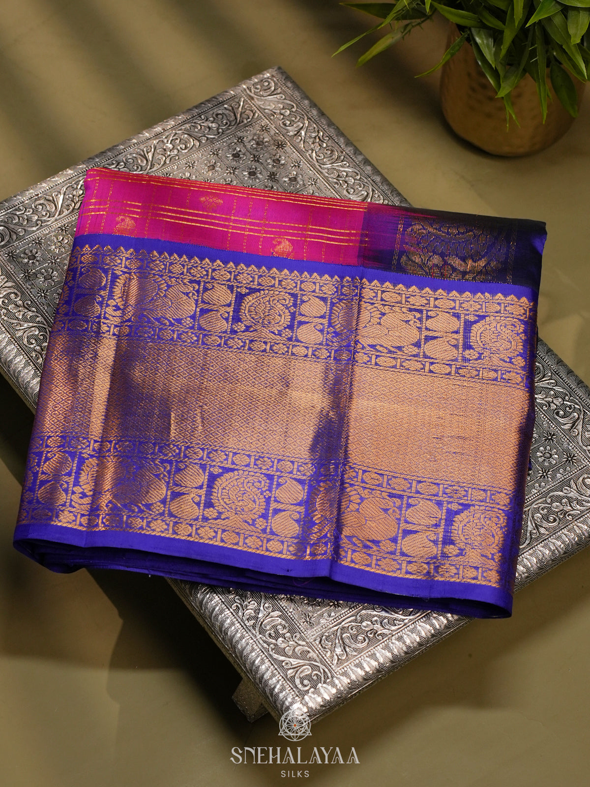 Pink  Kanchi Silk Cotton Saree