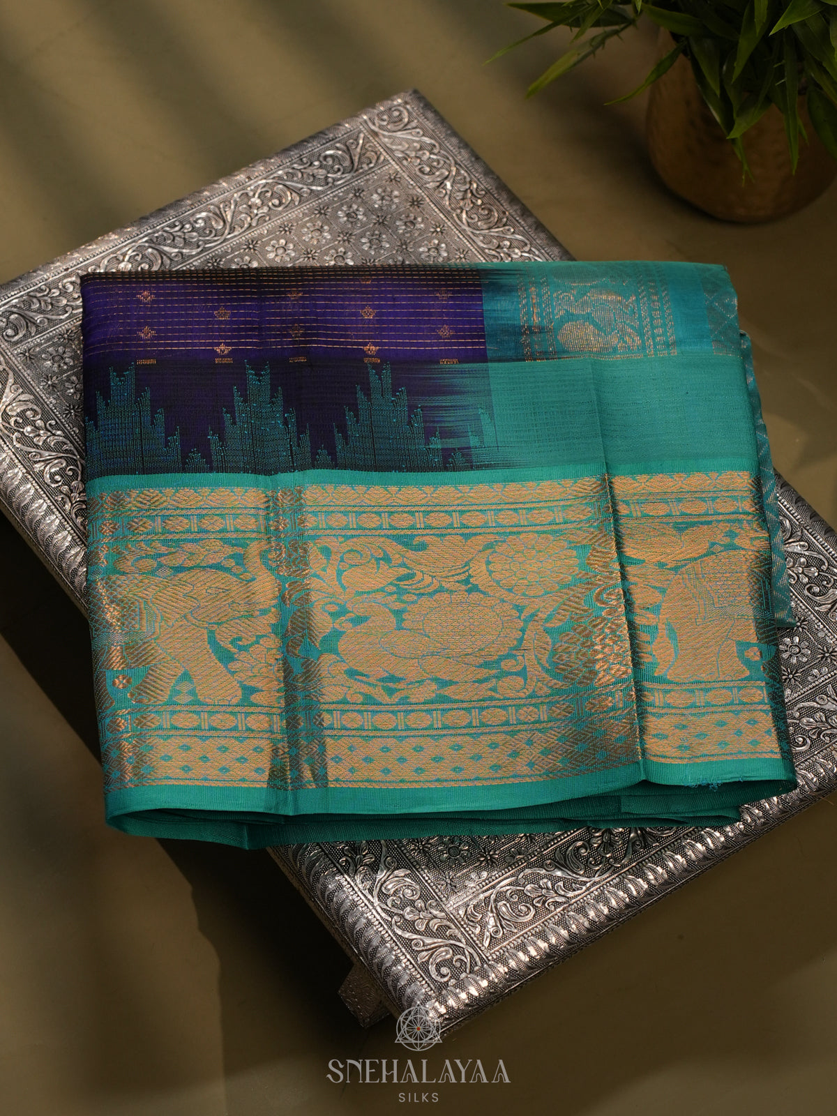 Purple Kanchi Silk Cotton Saree