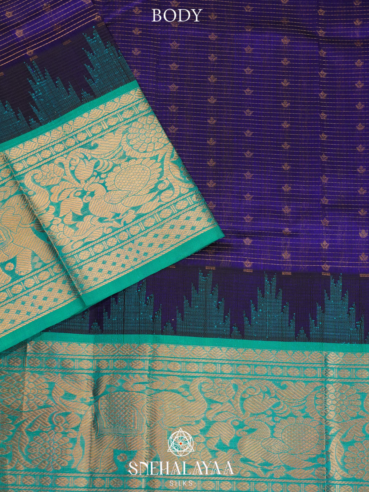 Purple Kanchi Silk Cotton Saree