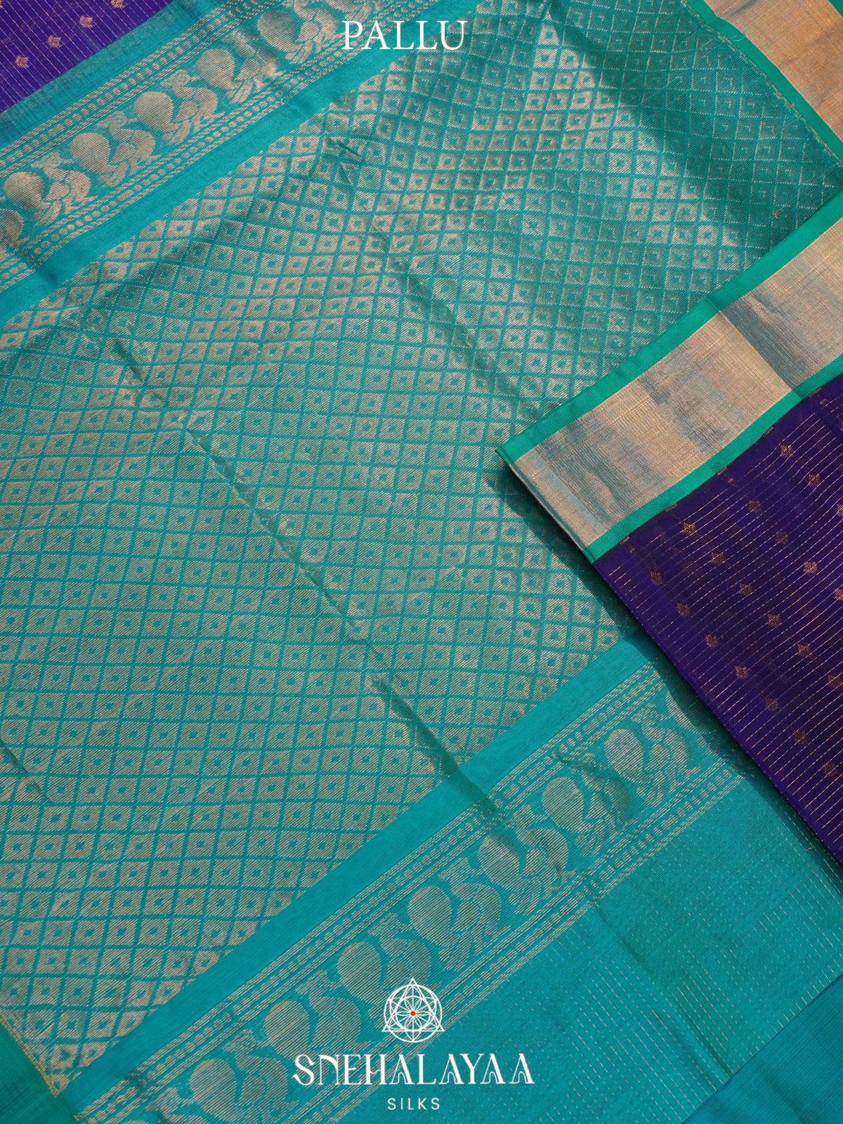 Purple Kanchi Silk Cotton Saree