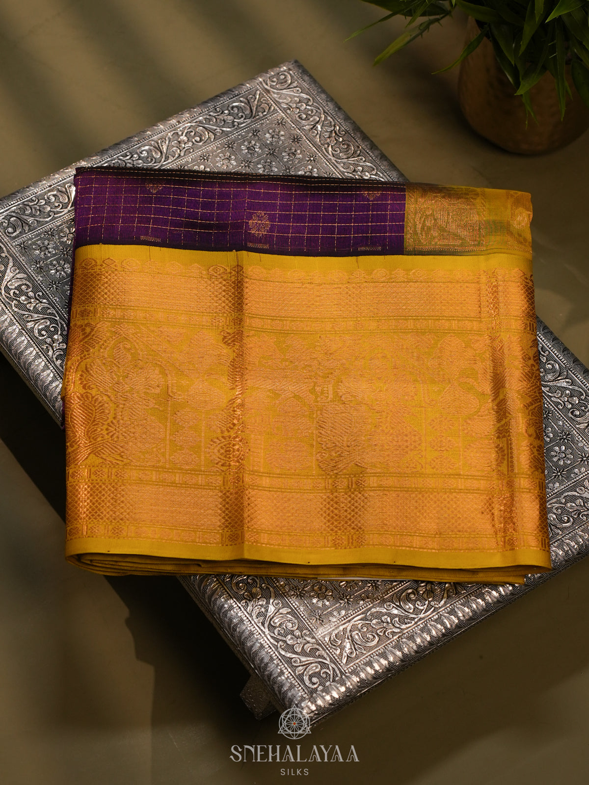Magenta Purple Kanchi Silk Cotton Saree