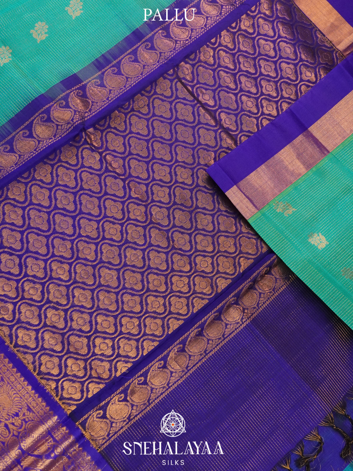 Teal Green Kanchi Silk Cotton Saree