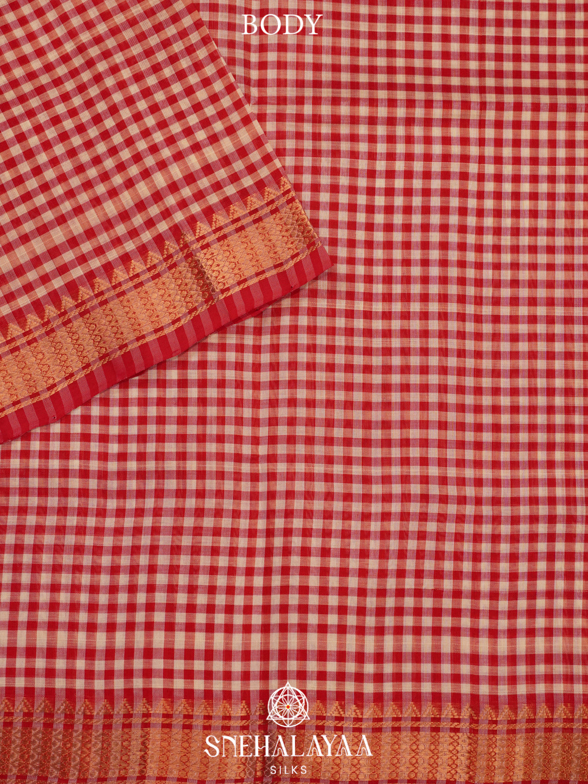 Red Kanchi Silk Cotton Saree