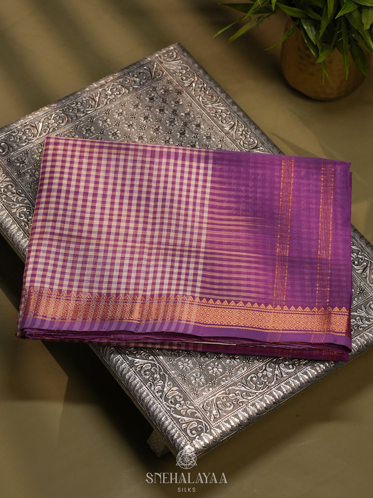 Pink  Kanchi Silk Cotton Saree