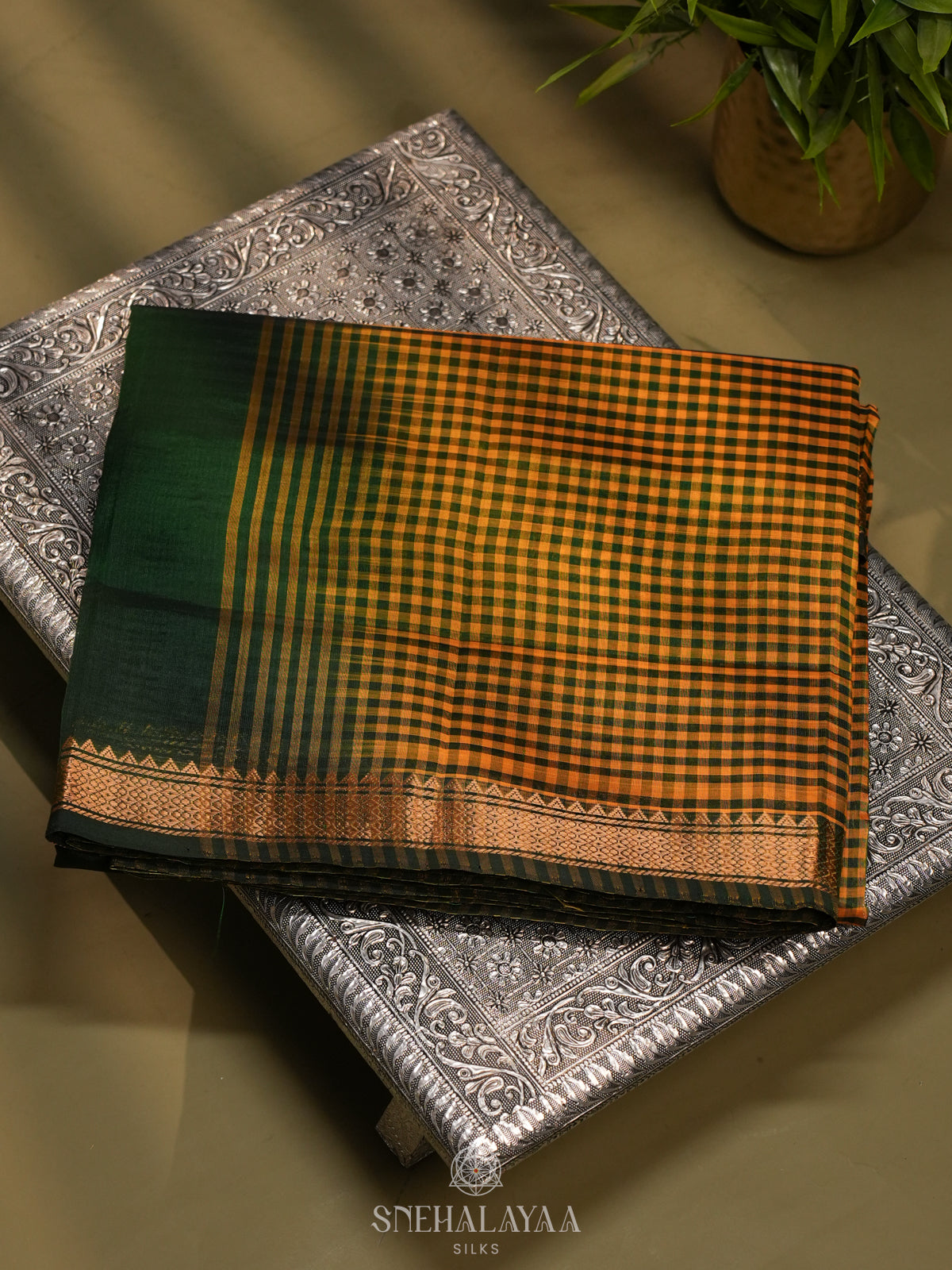 Yellow Kanchi Silk Cotton Saree