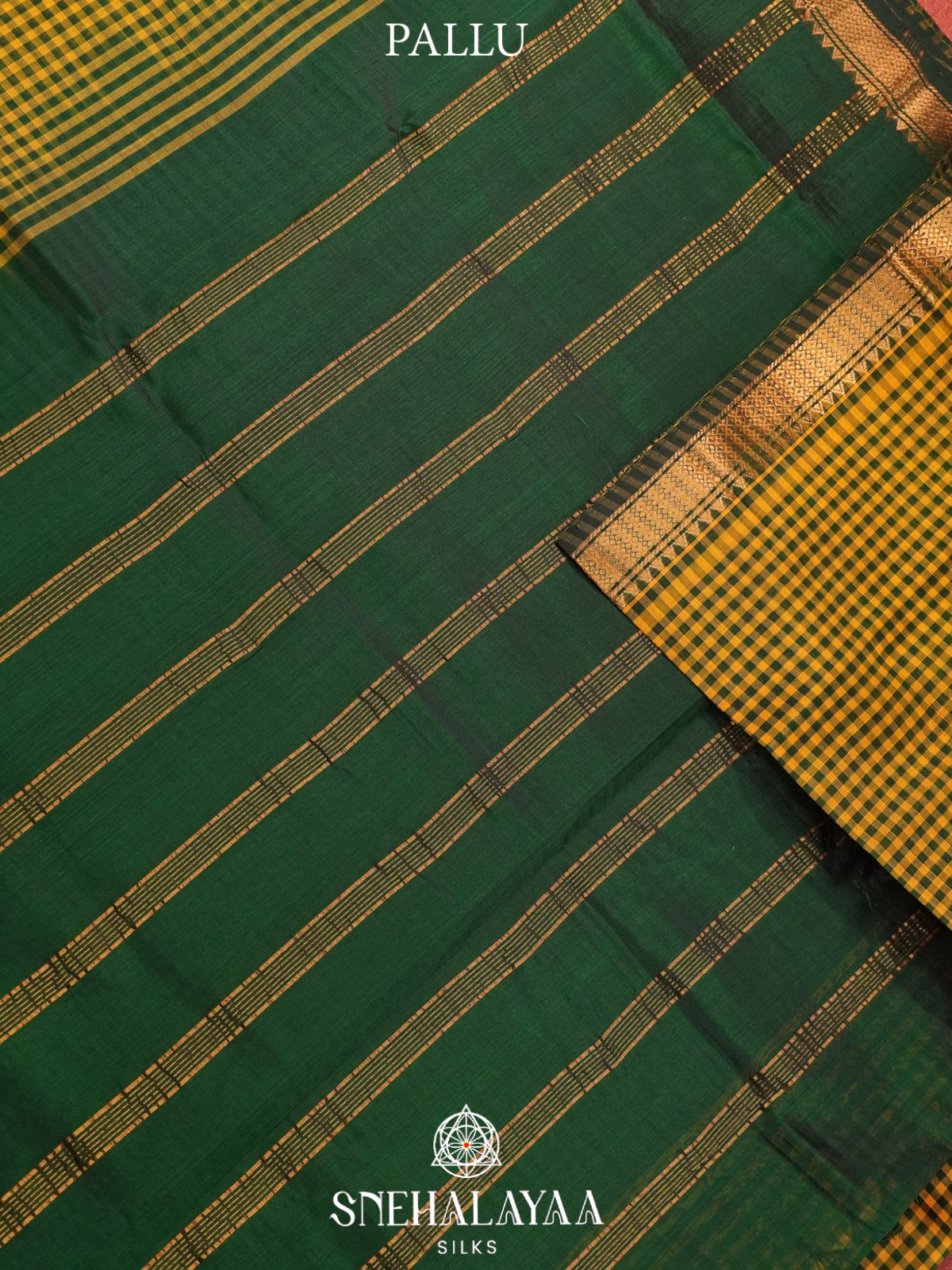 Yellow Kanchi Silk Cotton Saree