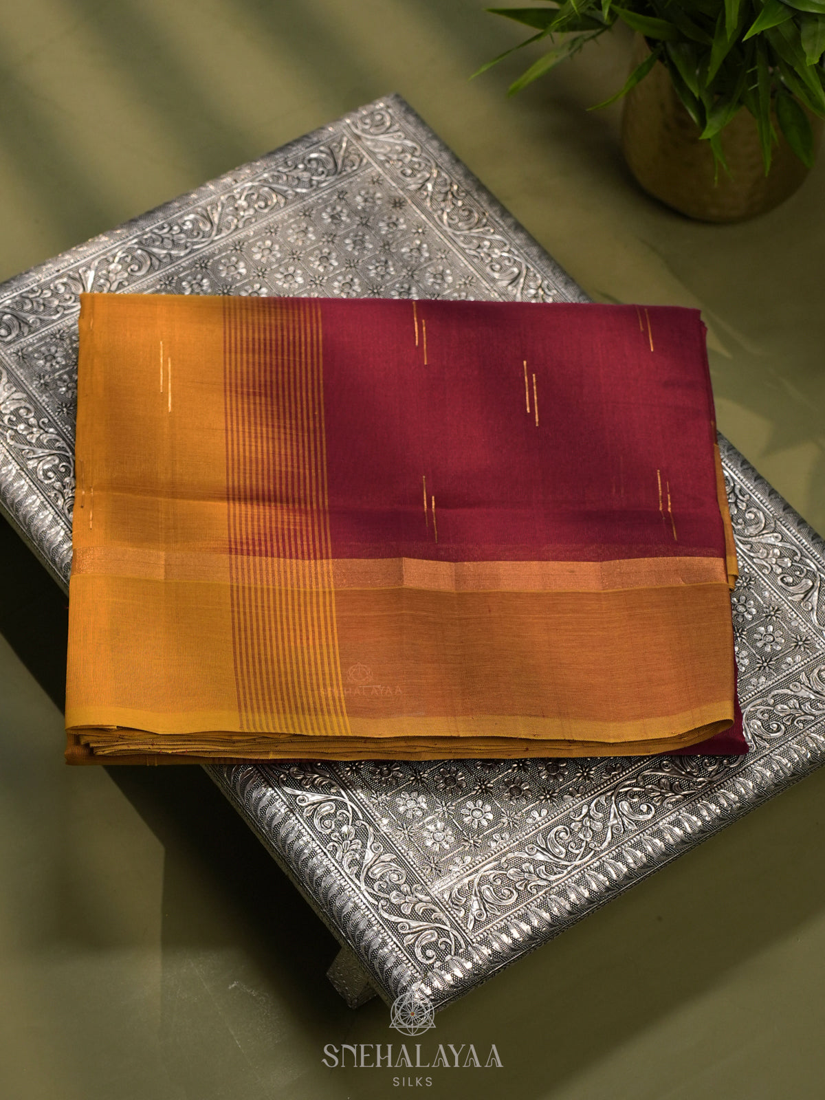 Maroon Kanchi Silk Cotton Saree
