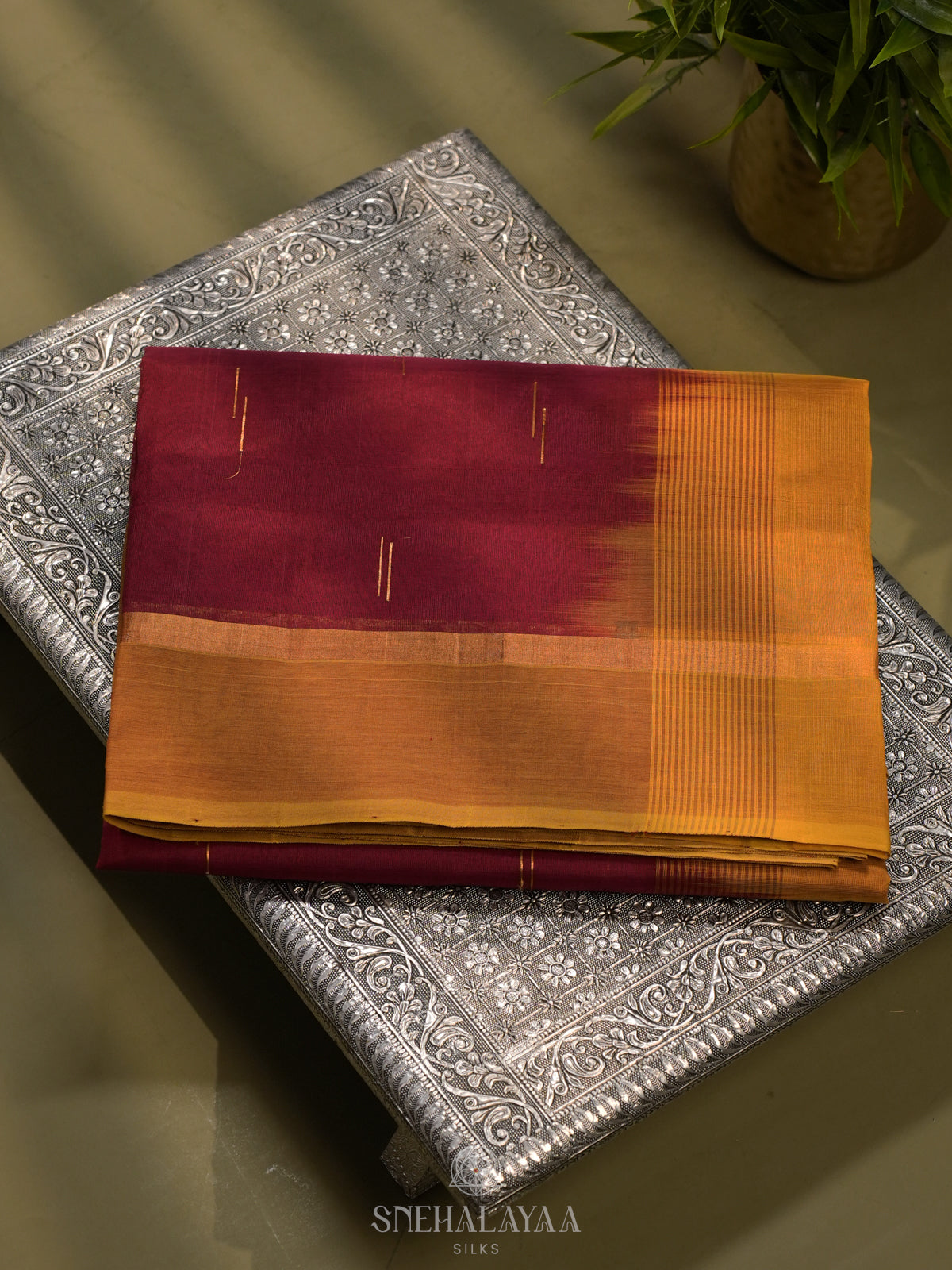 Maroon Kanchi Silk Cotton Saree