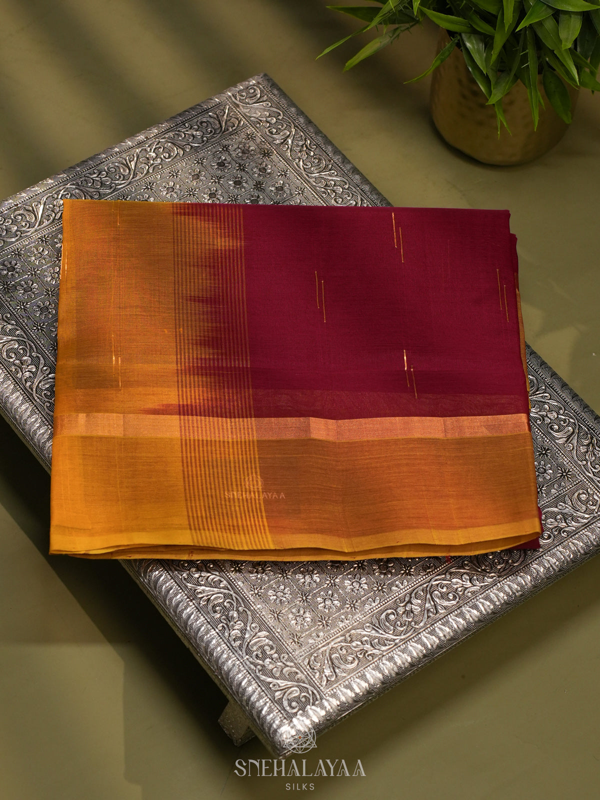 Maroon Kanchi Silk Cotton Saree
