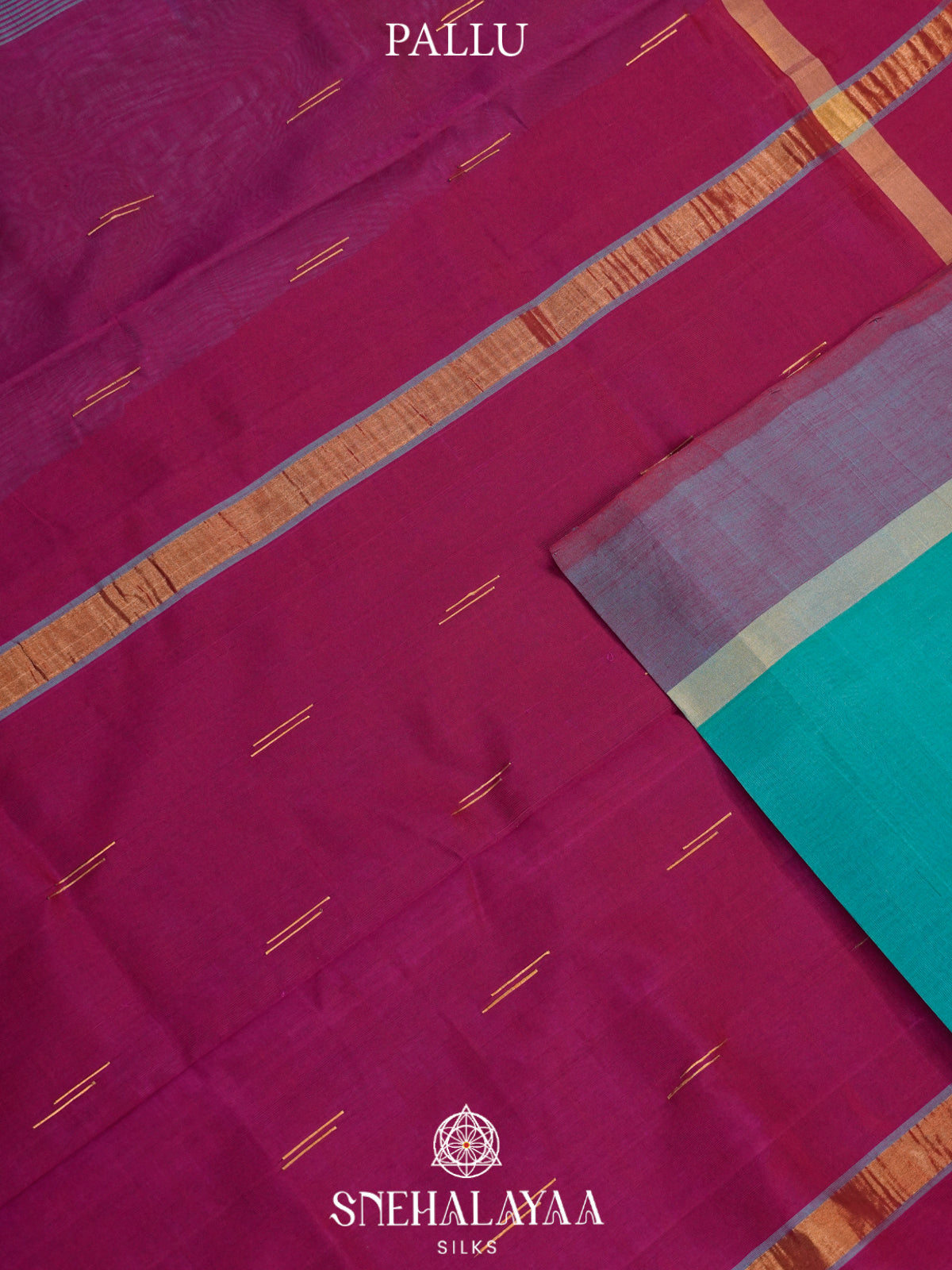 Teal Green Kanchi Silk Cotton Saree