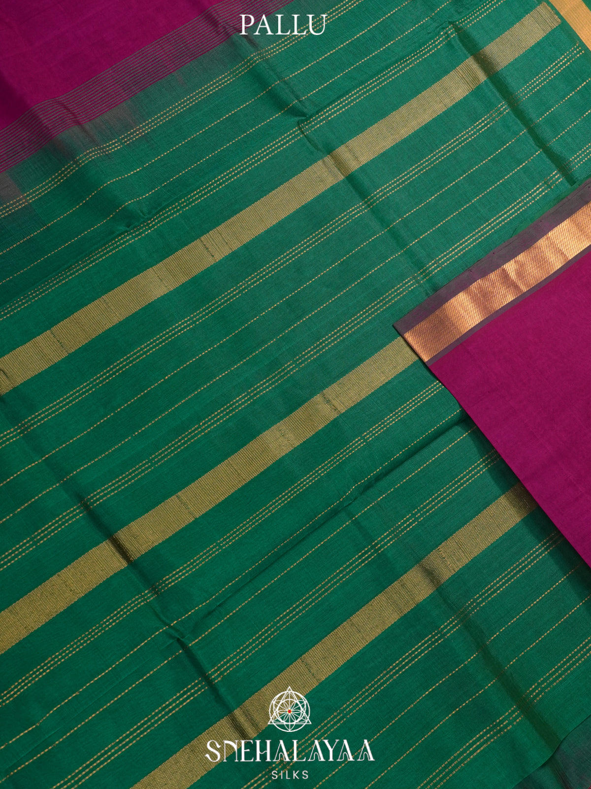 Magenta Kanchi Silk Cotton Saree