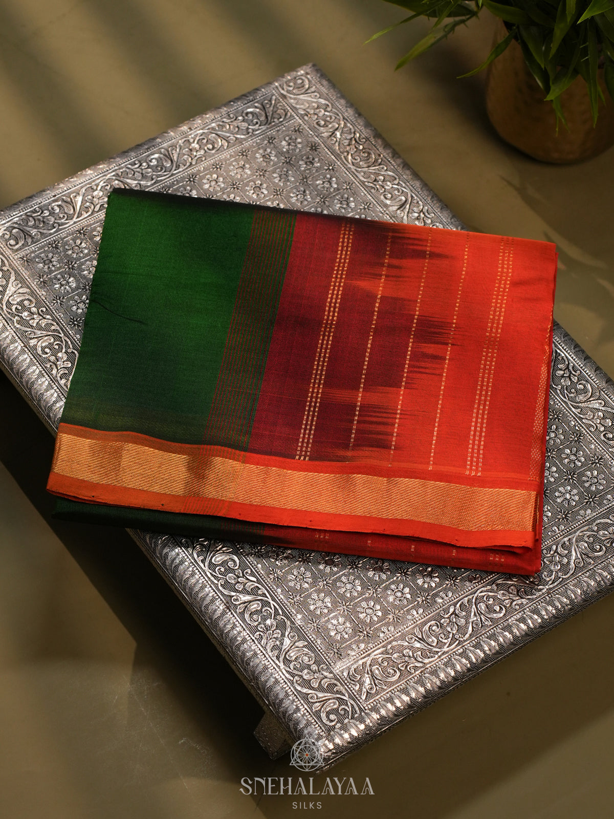 Forest Green Kanchi Silk Cotton Saree