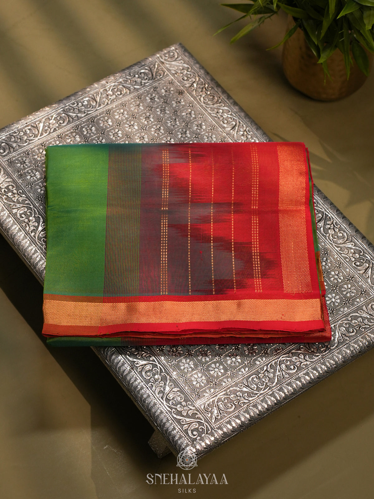 Emerald Green Kanchi Silk Cotton Saree