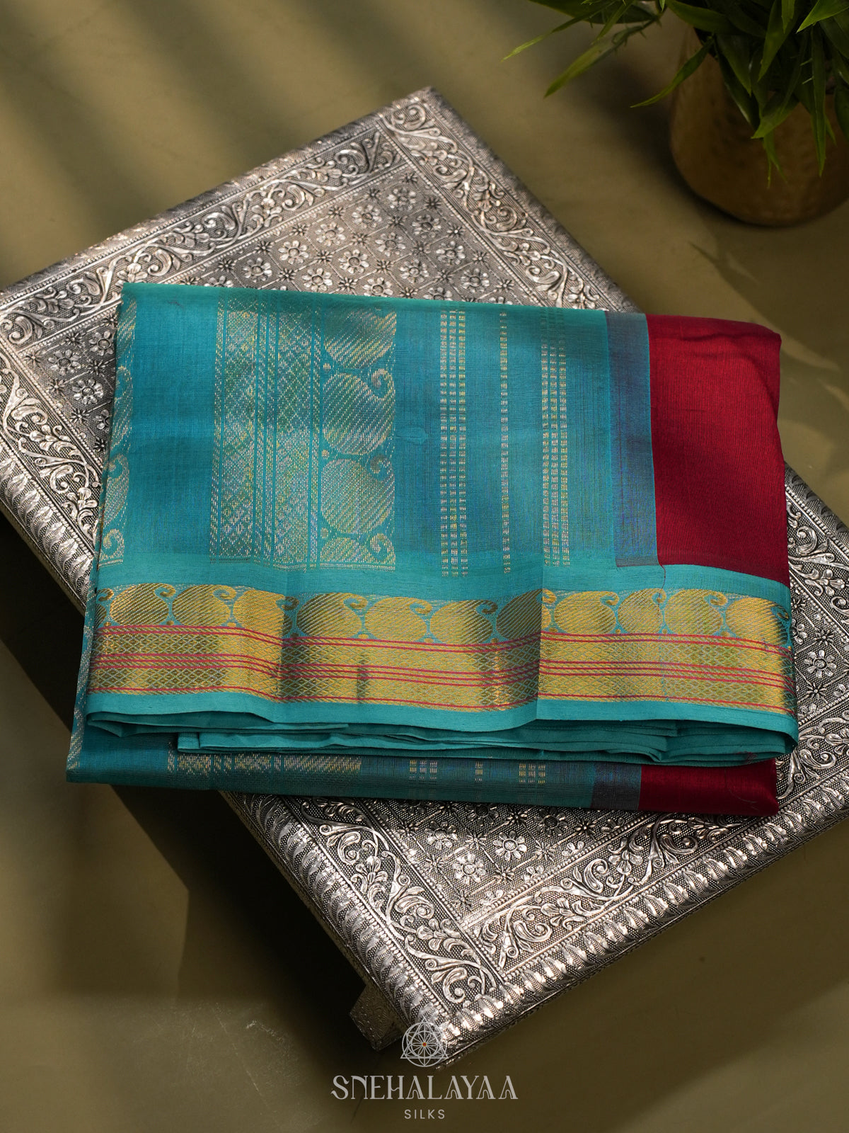 Maroon Kanchi Silk Cotton Saree