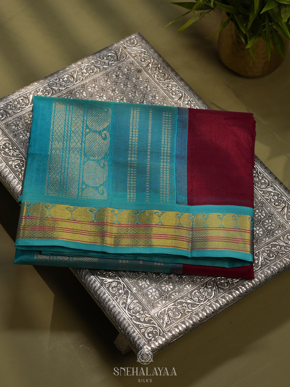 Maroon Kanchi Silk Cotton Saree