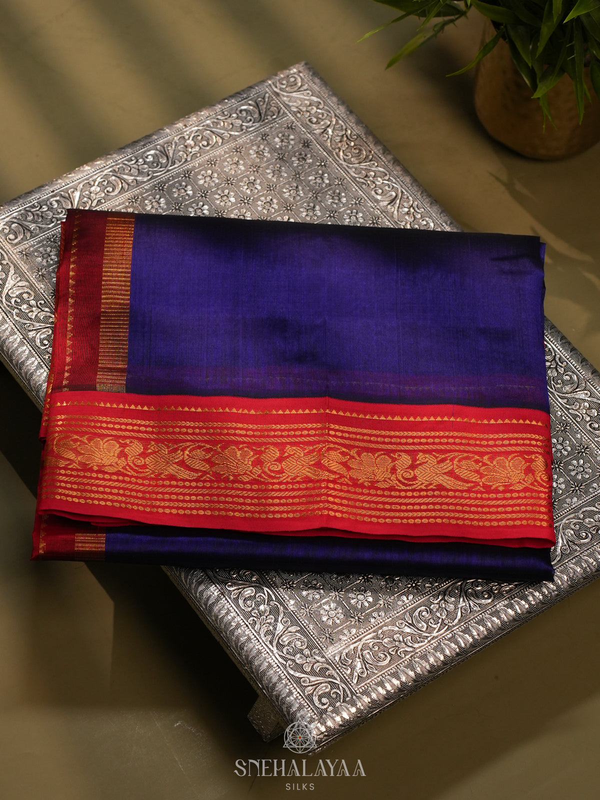 Purple Kanchi Silk Cotton Saree