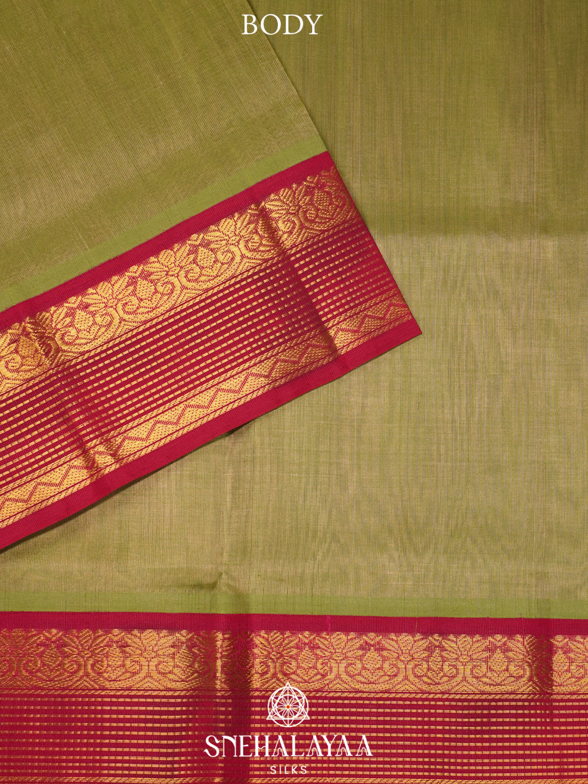 Olive Green Kanchi Silk Cotton Saree