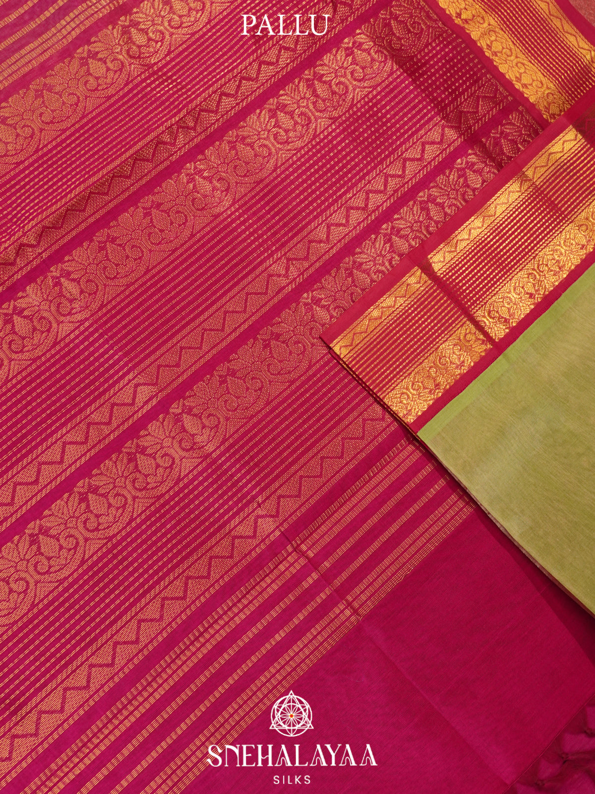 Olive Green Kanchi Silk Cotton Saree