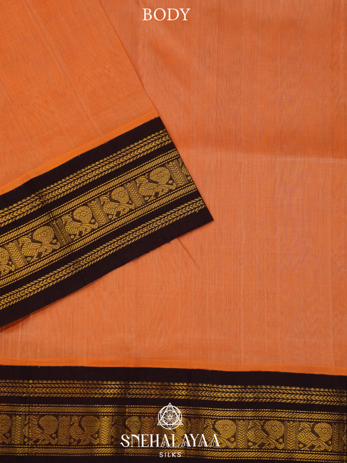 Orange Kanchi Silk Cotton Saree