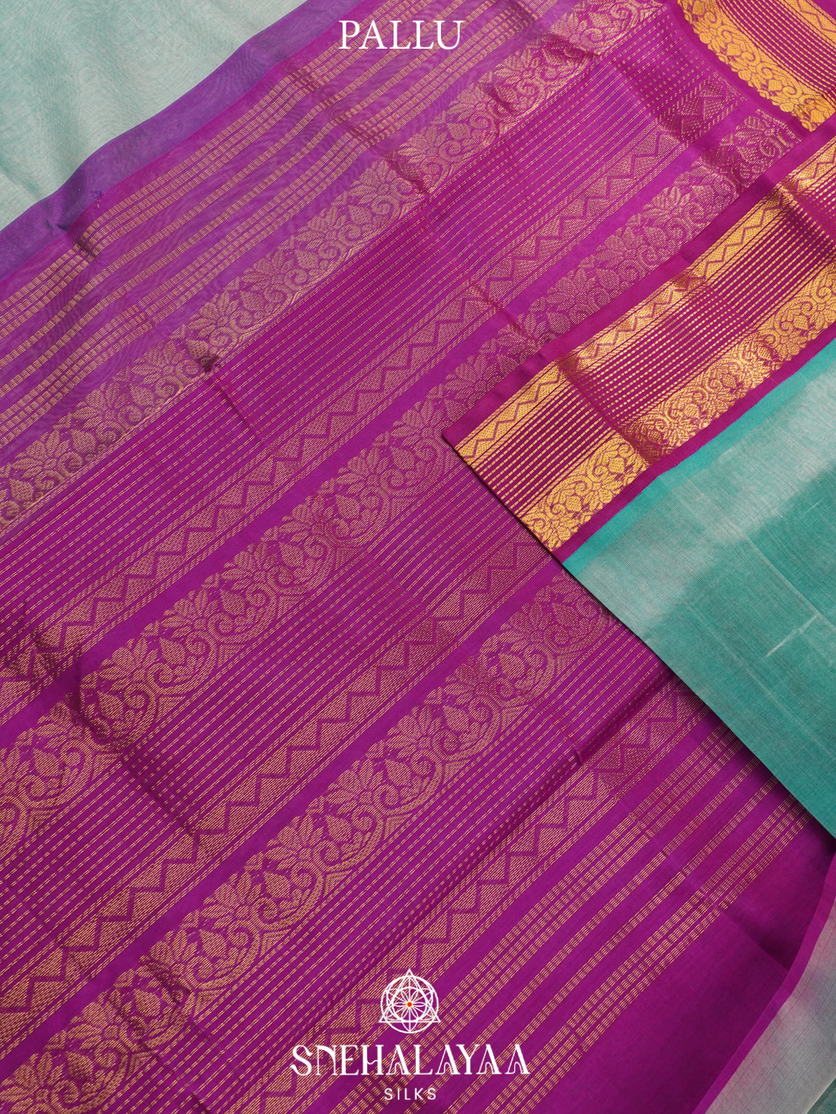Mint Blue Kanchi Silk Cotton Saree