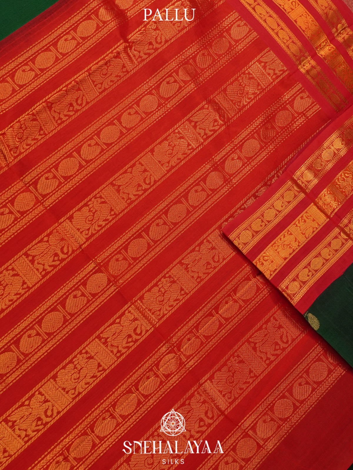 Forest Green Kanchi Silk Cotton Saree