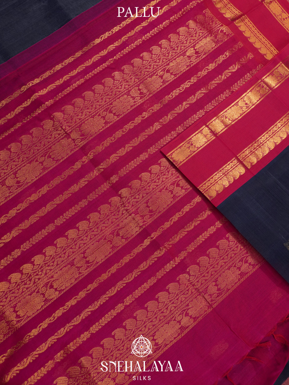 Ink Blue Kanchi Silk Cotton Saree