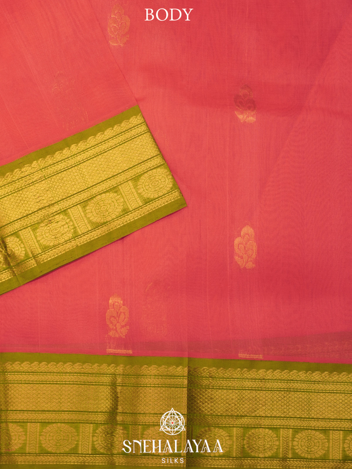 Peach Kanchi Silk Cotton Saree